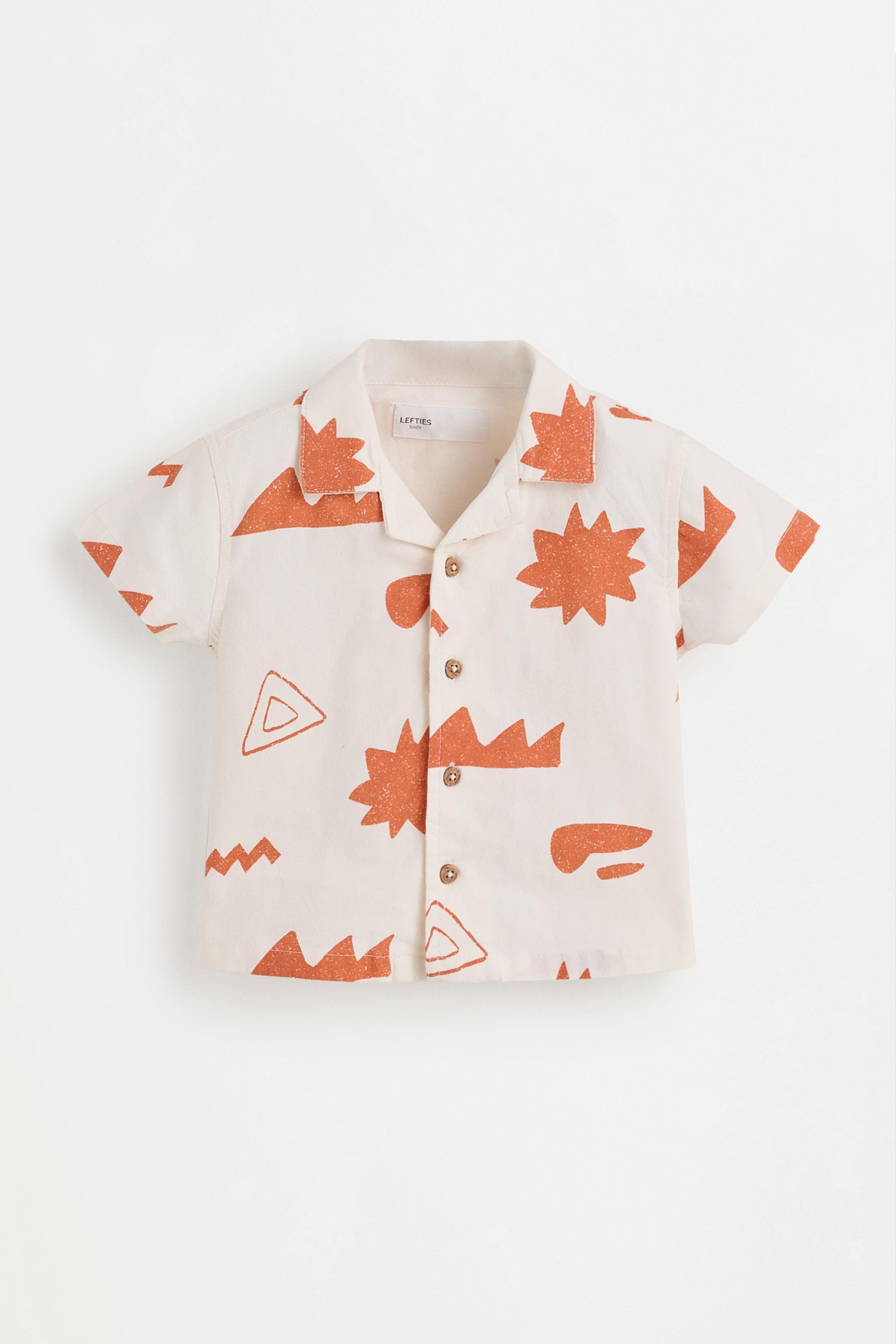 Printed shirt and Bermuda shorts set — ECRU