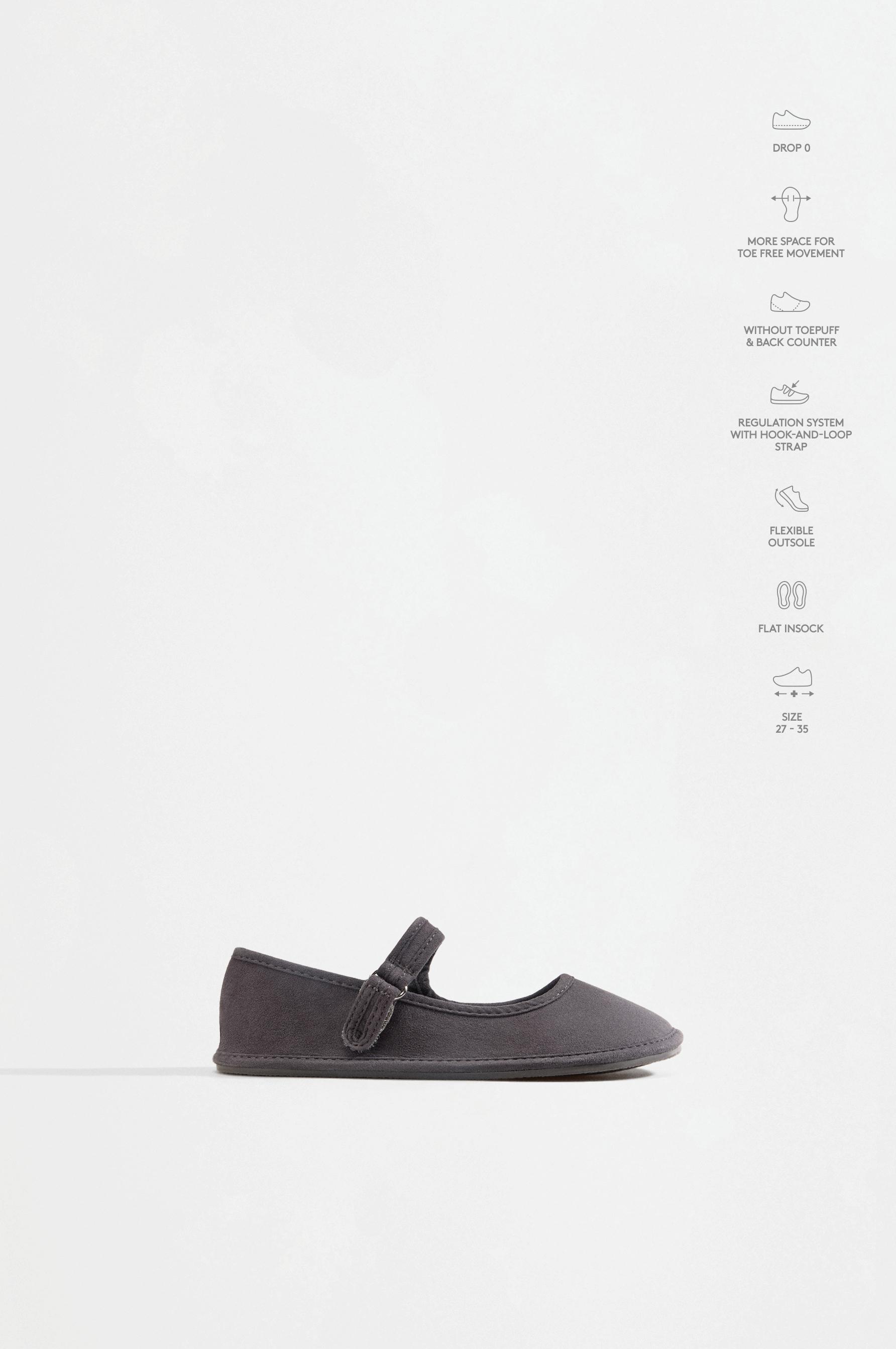 Barefoot Mary Jane ballet flats — GREY
