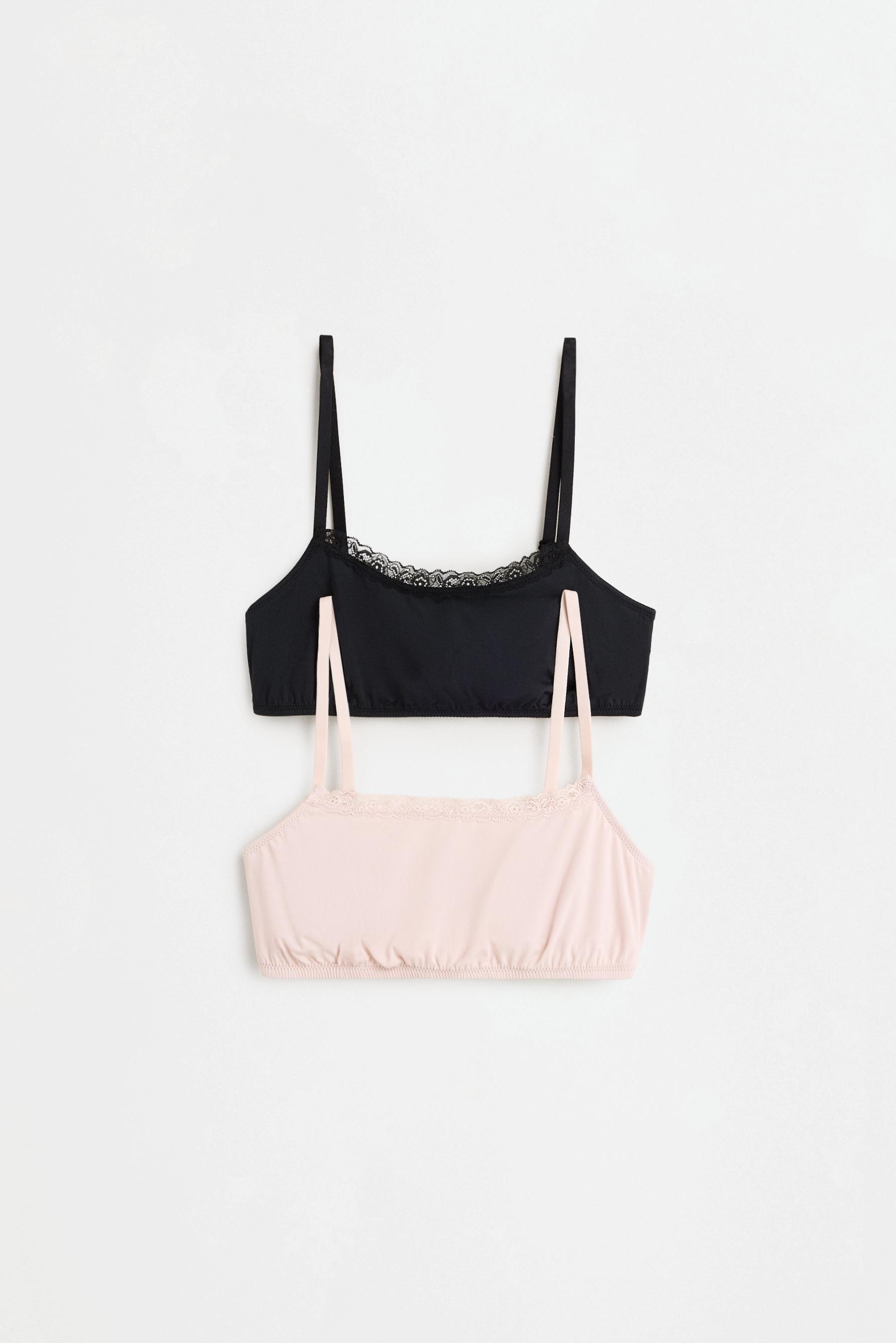 Lace Bra Top (Pack of 2) — BLACK