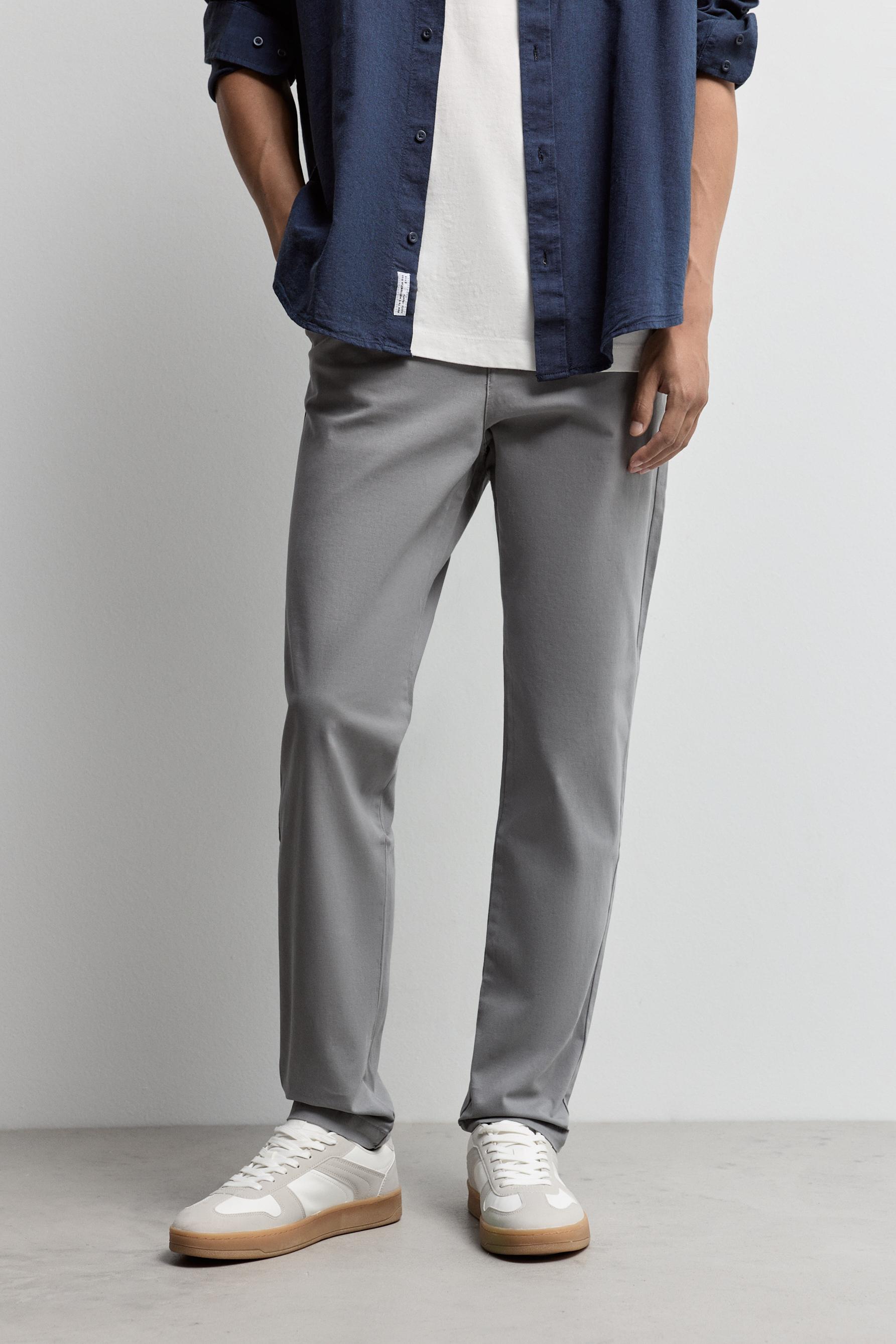 Skinny fit chino trousers — GREY