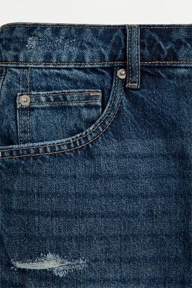 Distressed denim shorts — INK BLUE 7