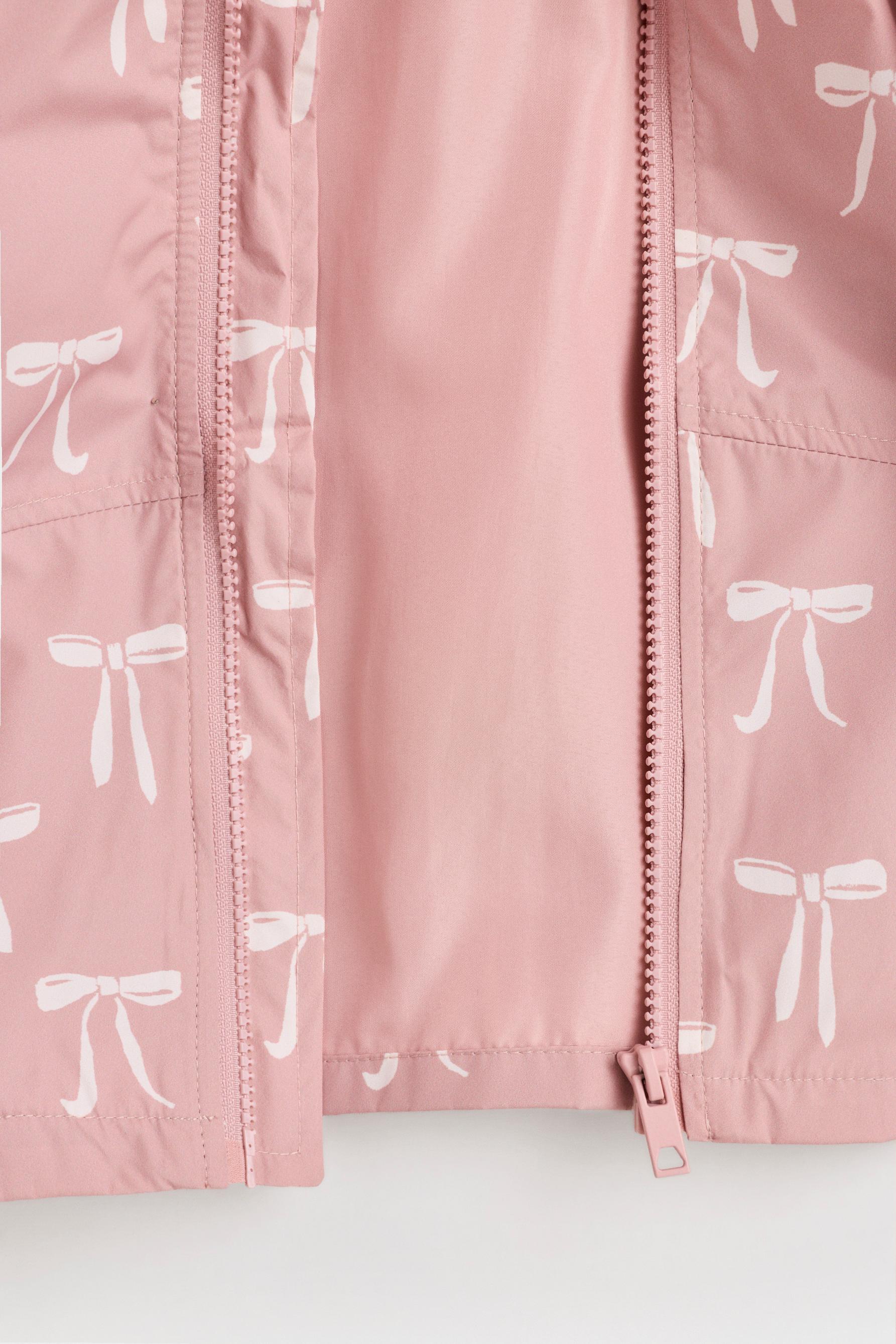 Bow print windbreaker — DUSTY PINK