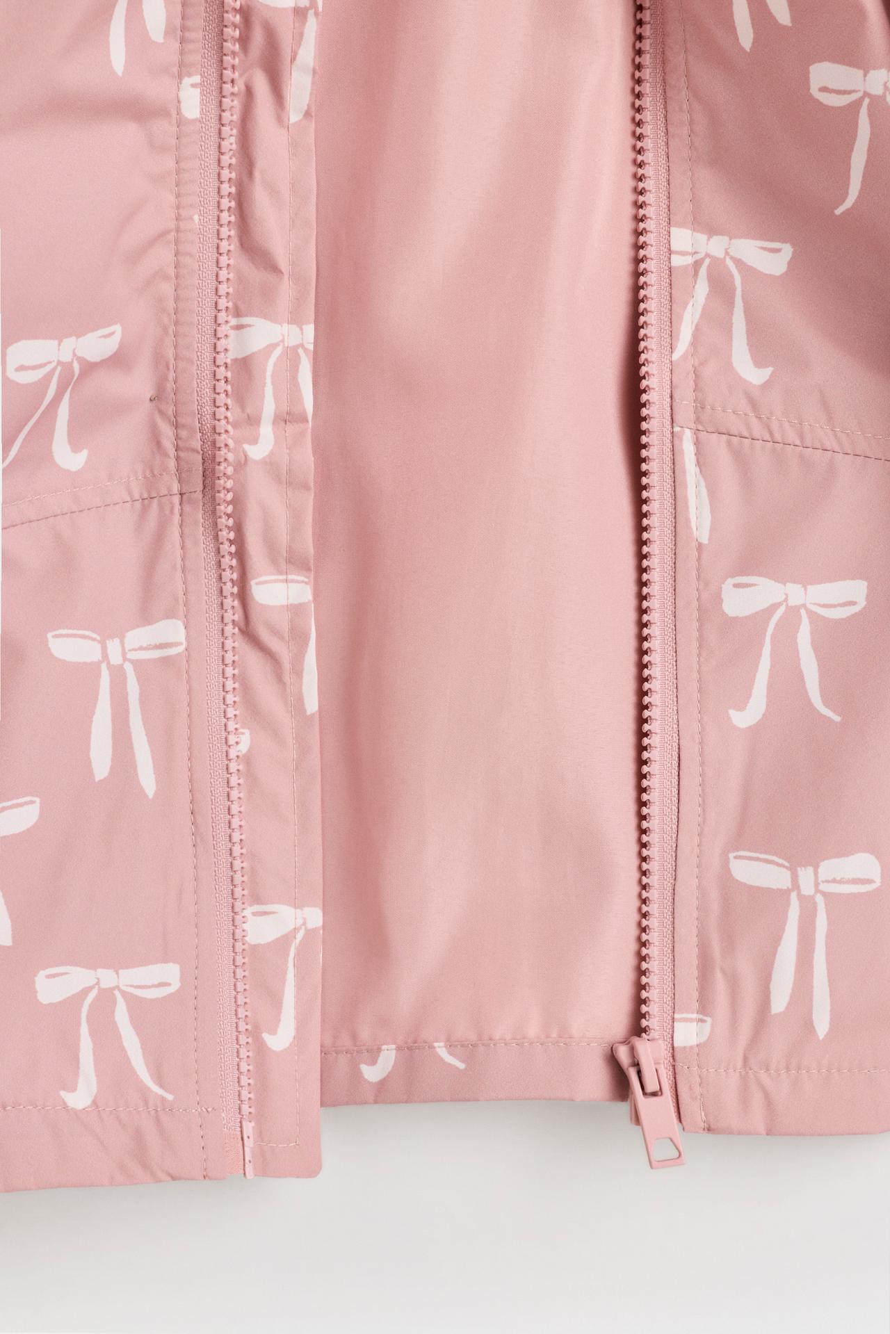 Bow print windbreaker — DUSTY PINK
