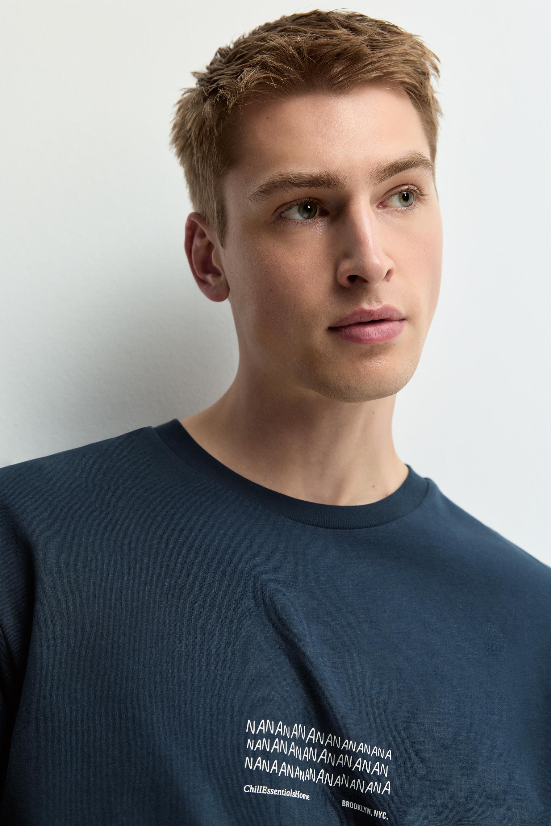 Short slogan pyjamas — OCEAN BLUE