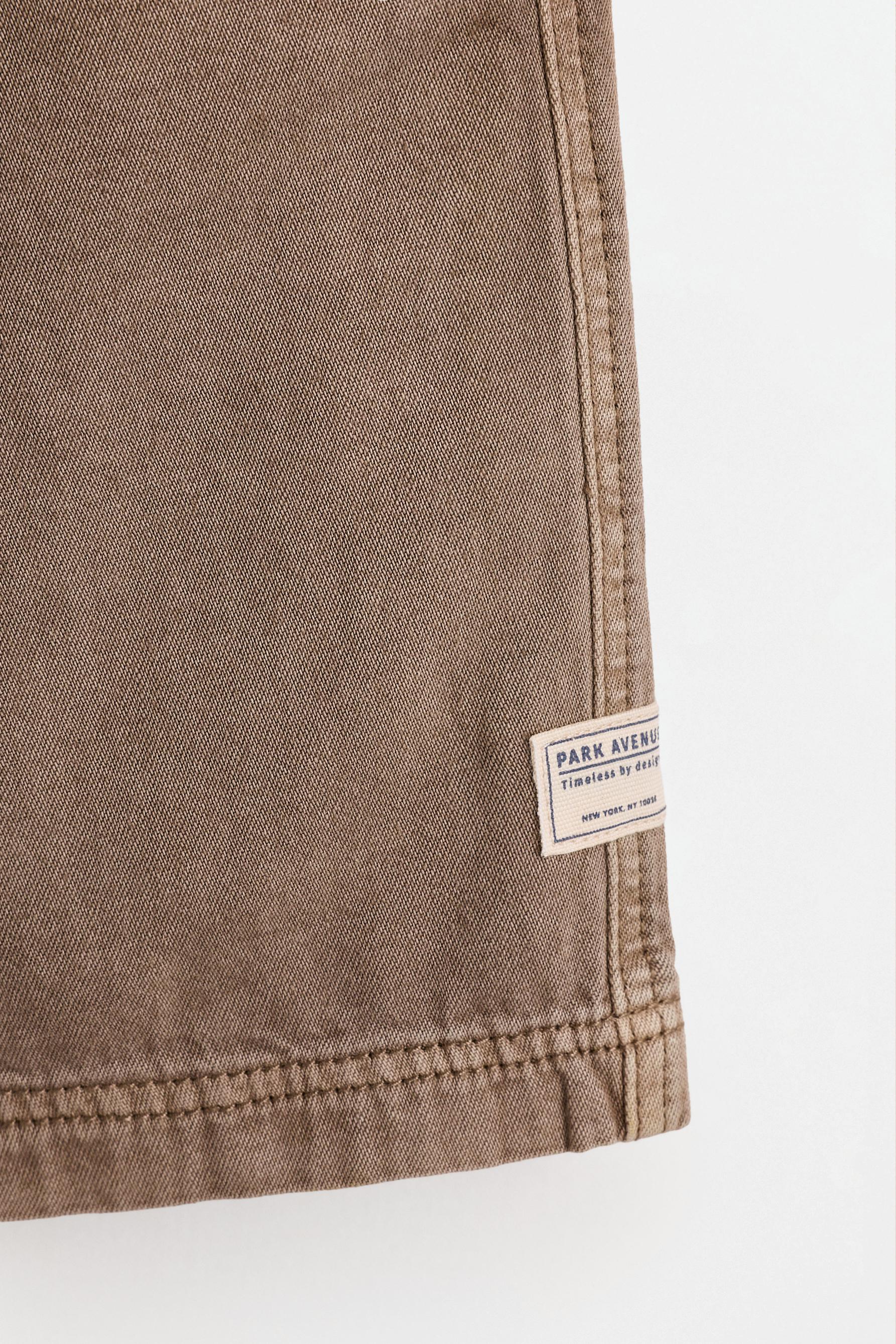 Denim Bermuda joggers — BROWN