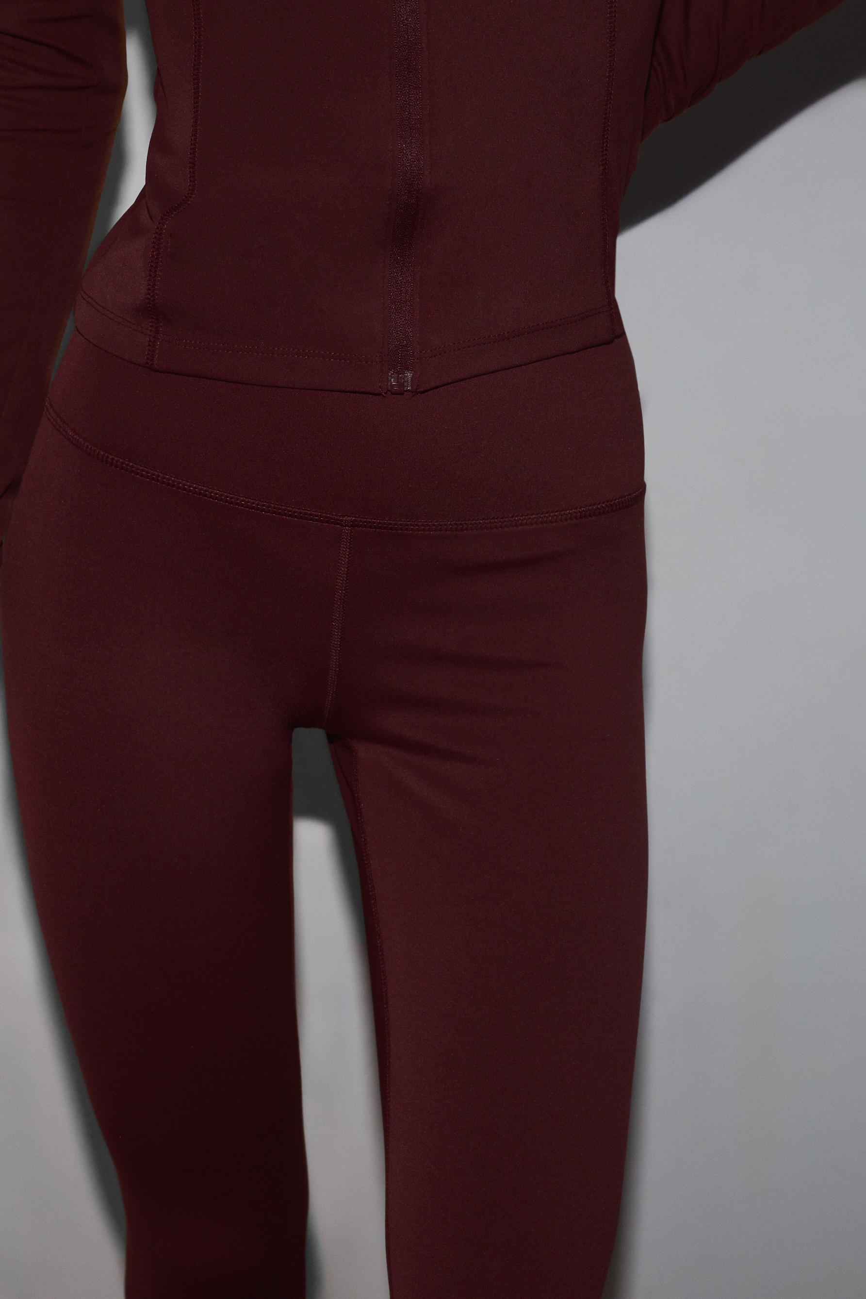 Basic sports leggings — WINE