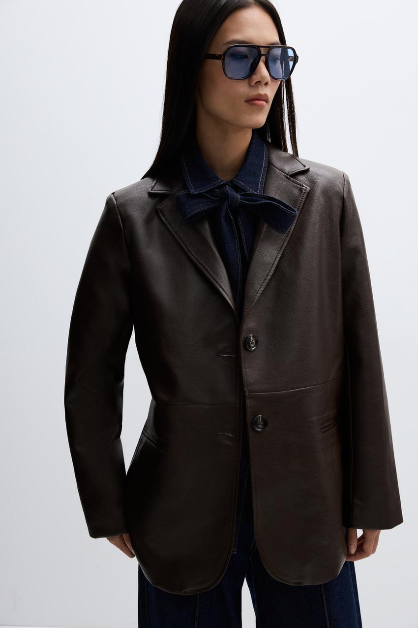 Blazer efecto piel Blazers ROPA Mujer Lefties ESPAÑA