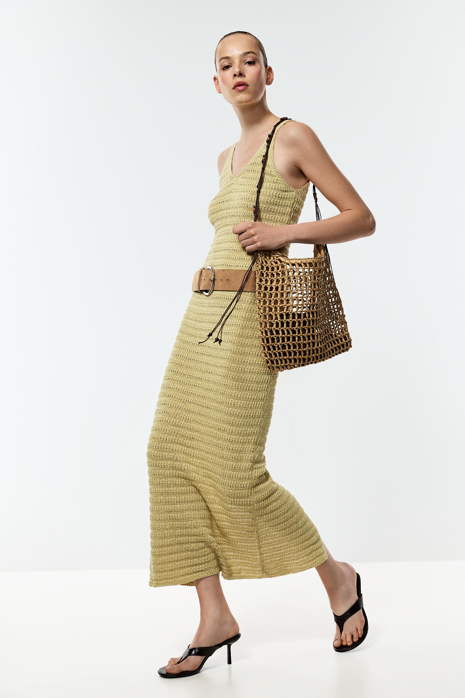 Knit midi dress — PALE GREEN