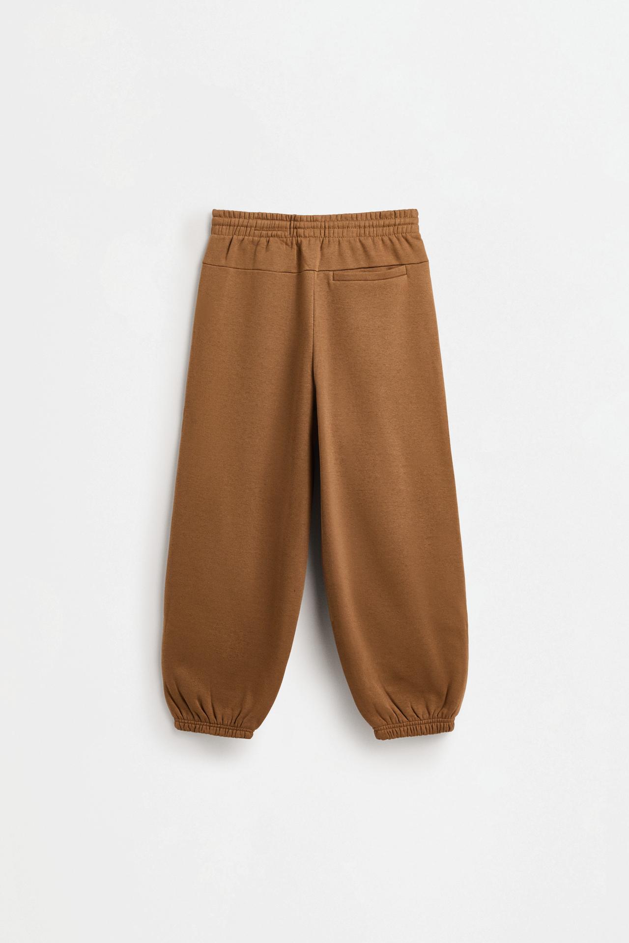 Balloon trousers with text — PALE OCHRE
