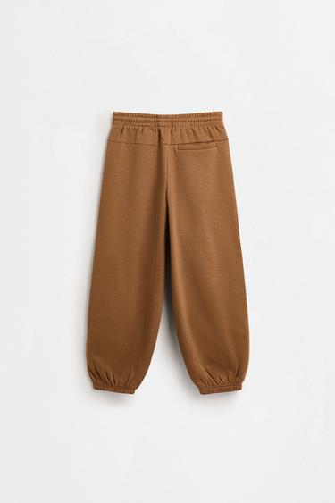 Balloon trousers with text — PALE OCHRE 3