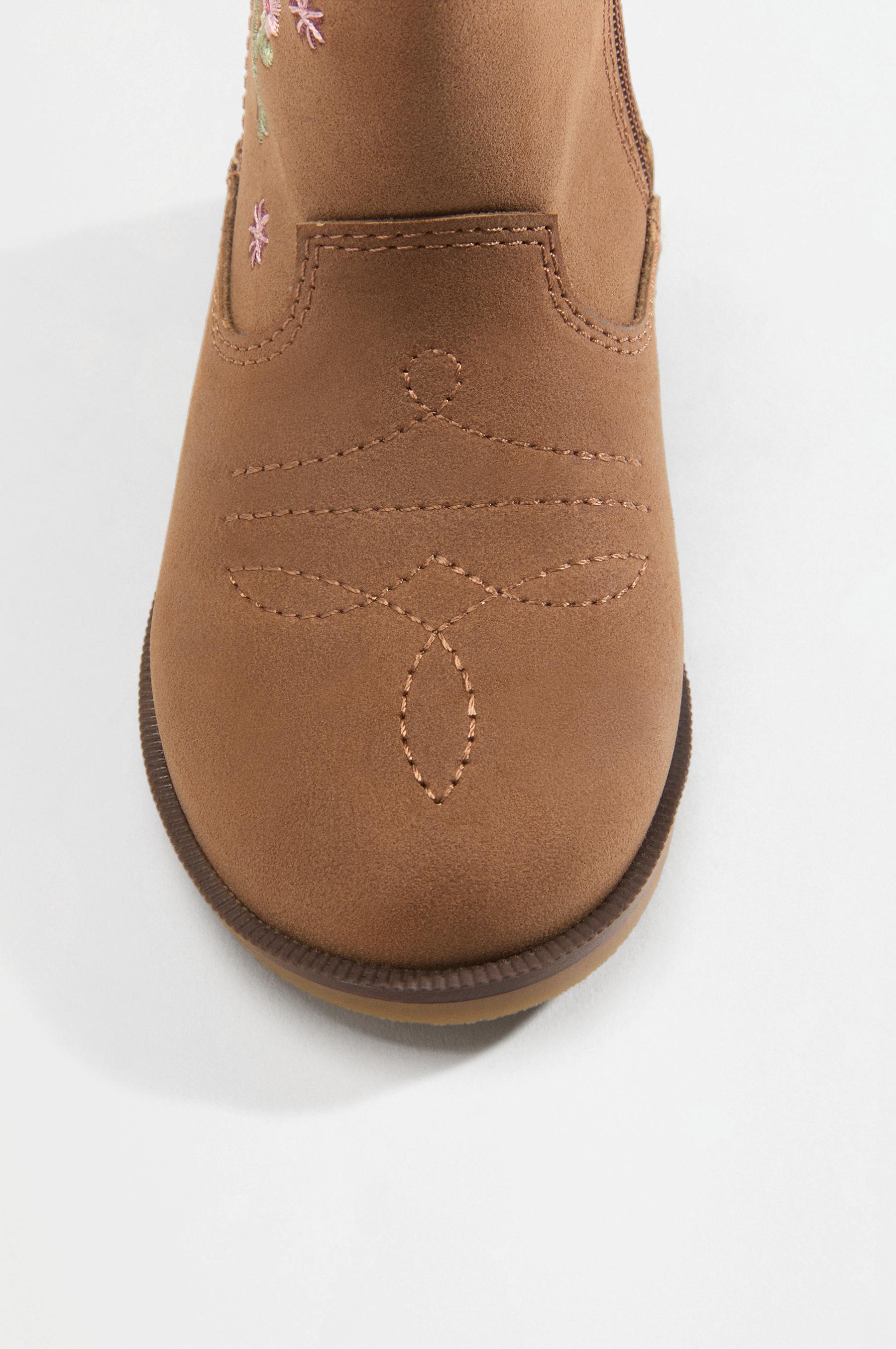Split suede-effect fringe boots — LEATHER