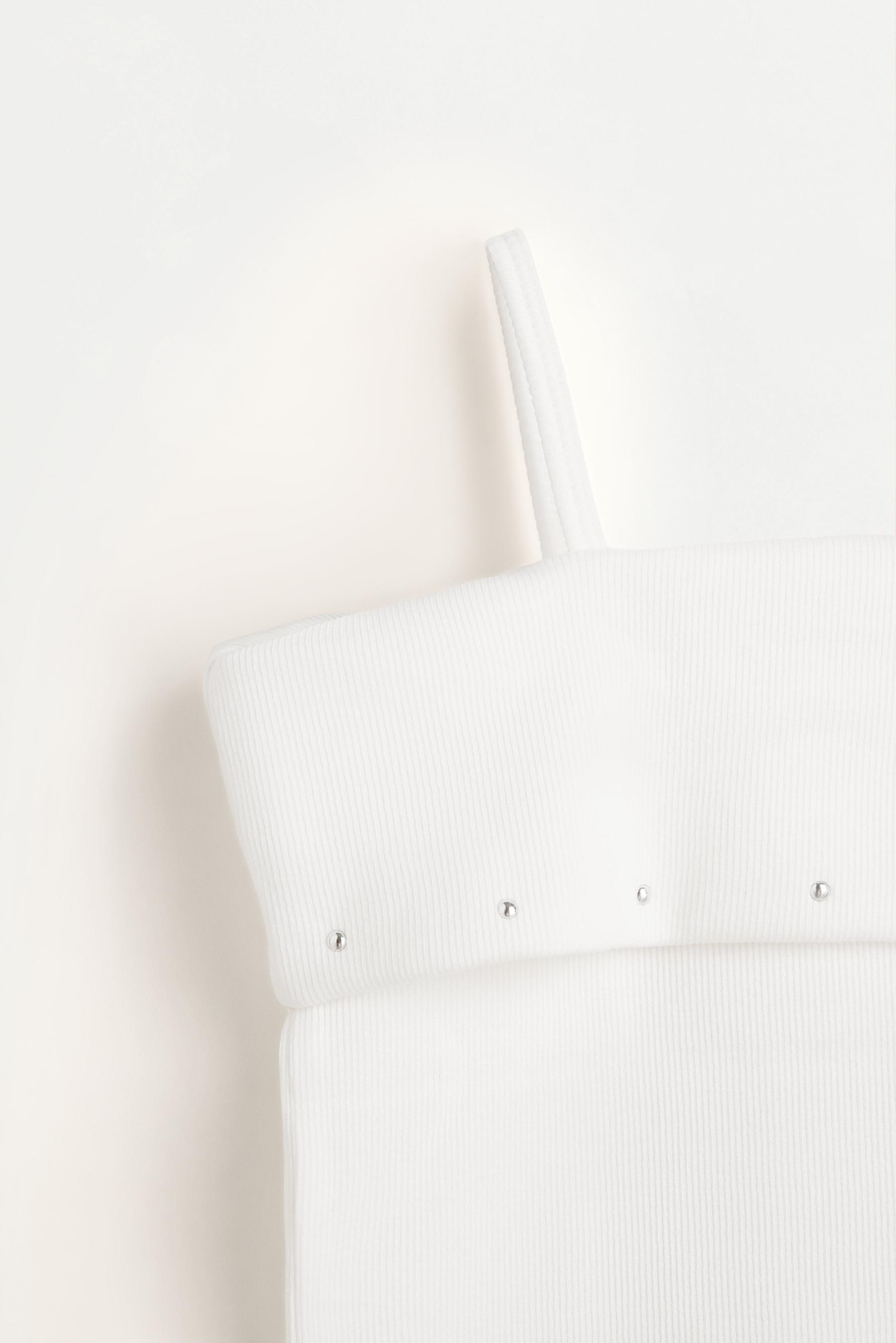 Folded boat neck tank top — OFF WHITE