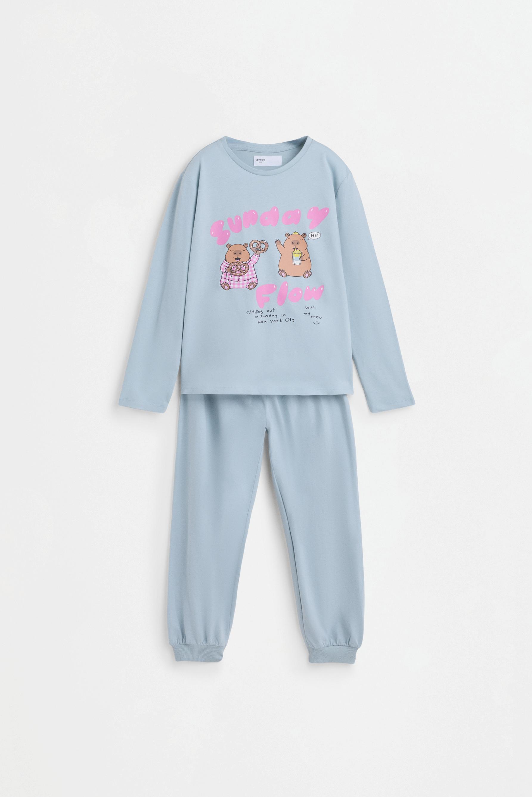 Long printed pyjamas — WATER GREEN