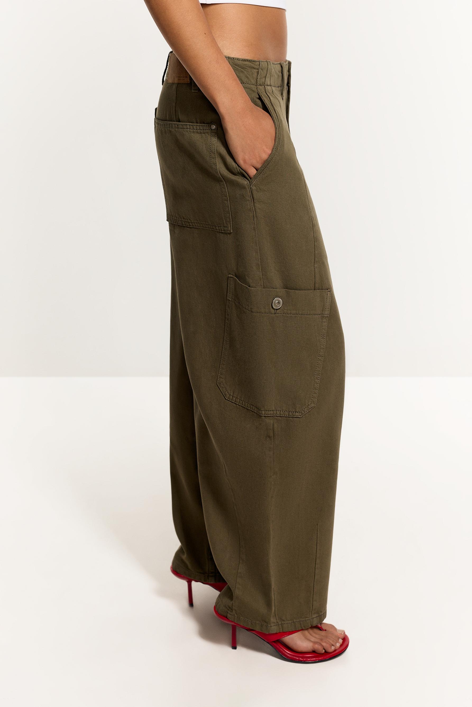 Barrel cargo trousers — KHAKI