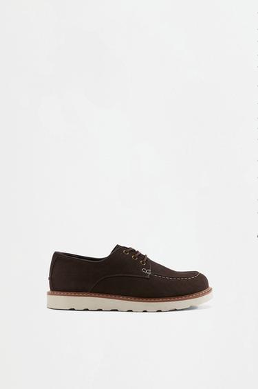 Leather blucher shoes — BROWN 1