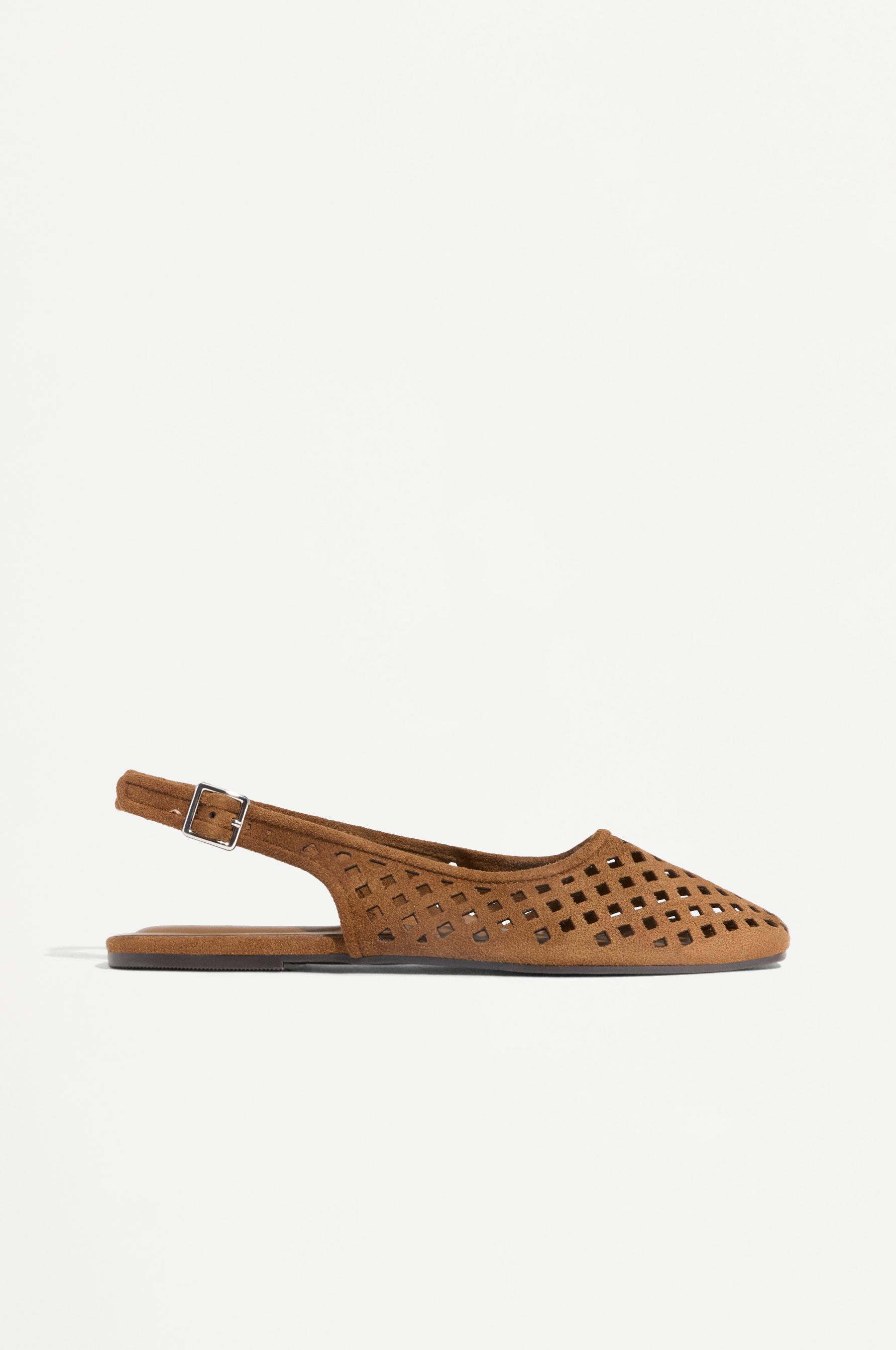 Openwork slingback flats — LEATHER