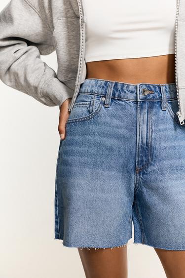 Distressed denim Bermuda shorts — PALE INDIGO 4