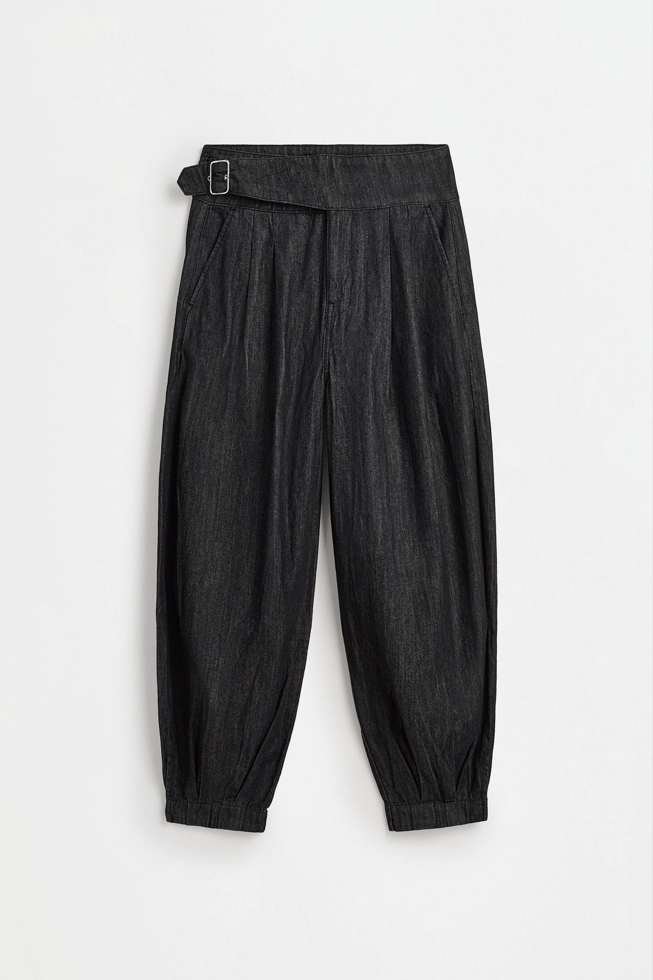 Sarouel trousers with buckle — BLACK