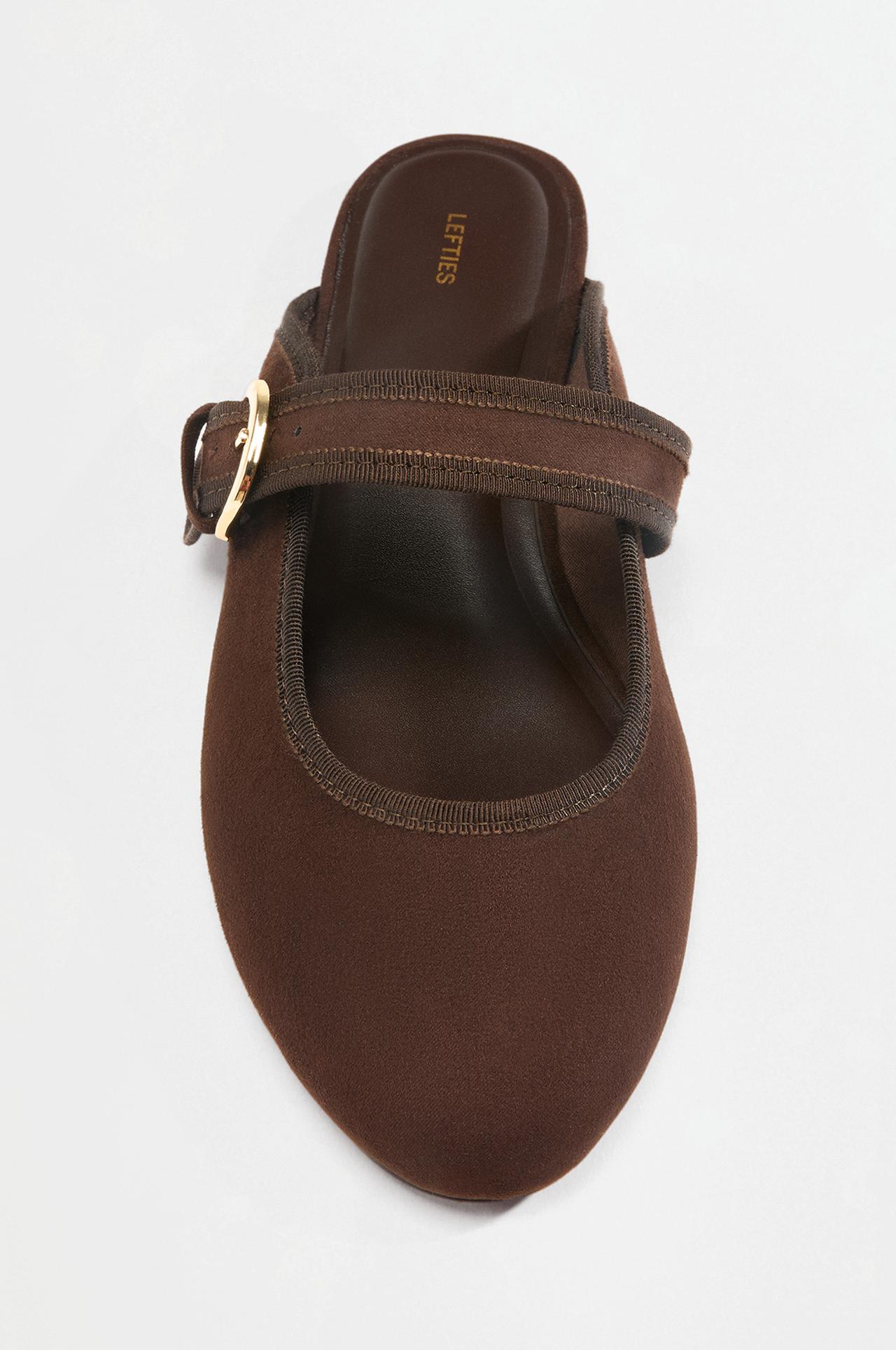 Backless ballet flats — BROWN