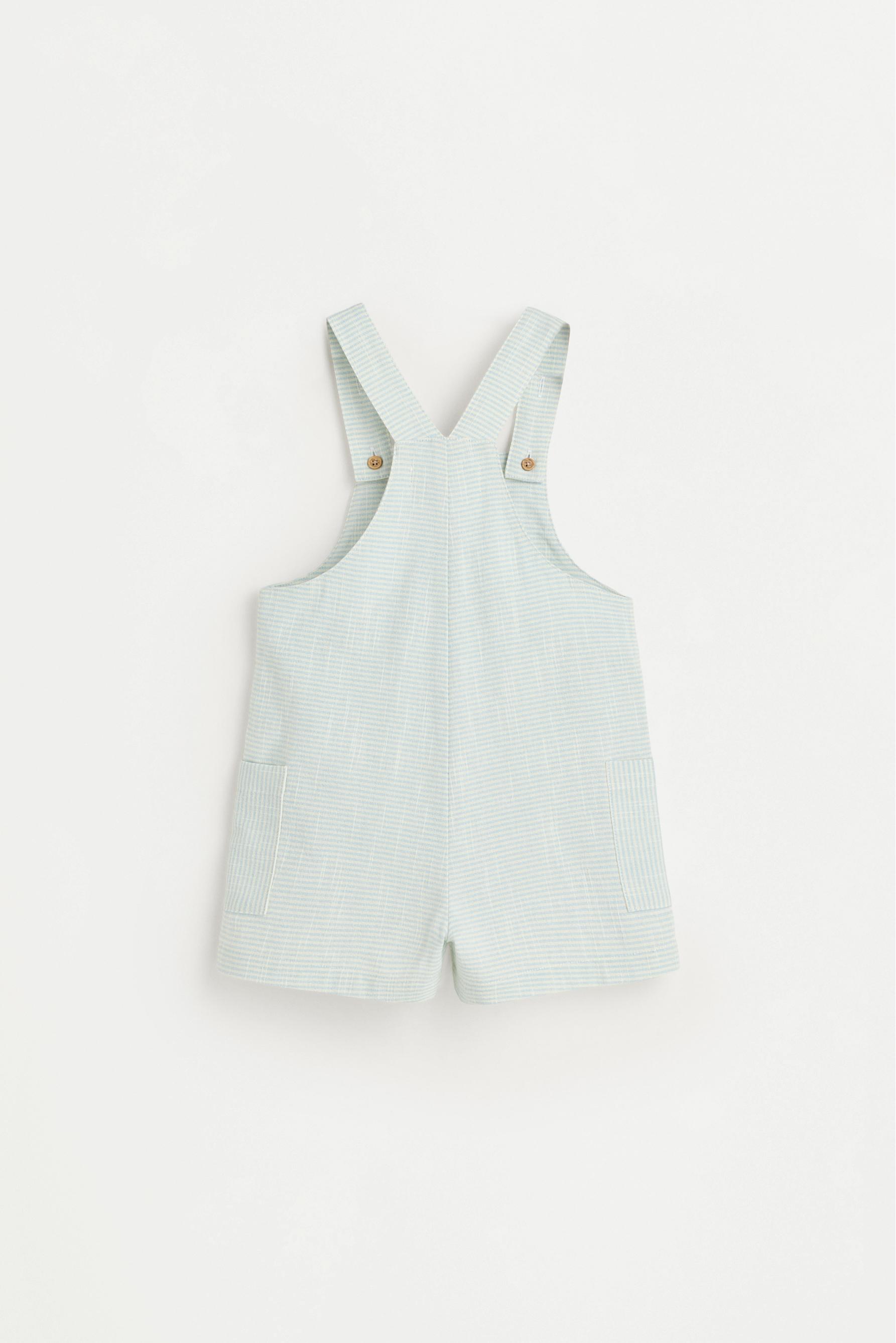 Striped short dungarees — PASTEL BLUE