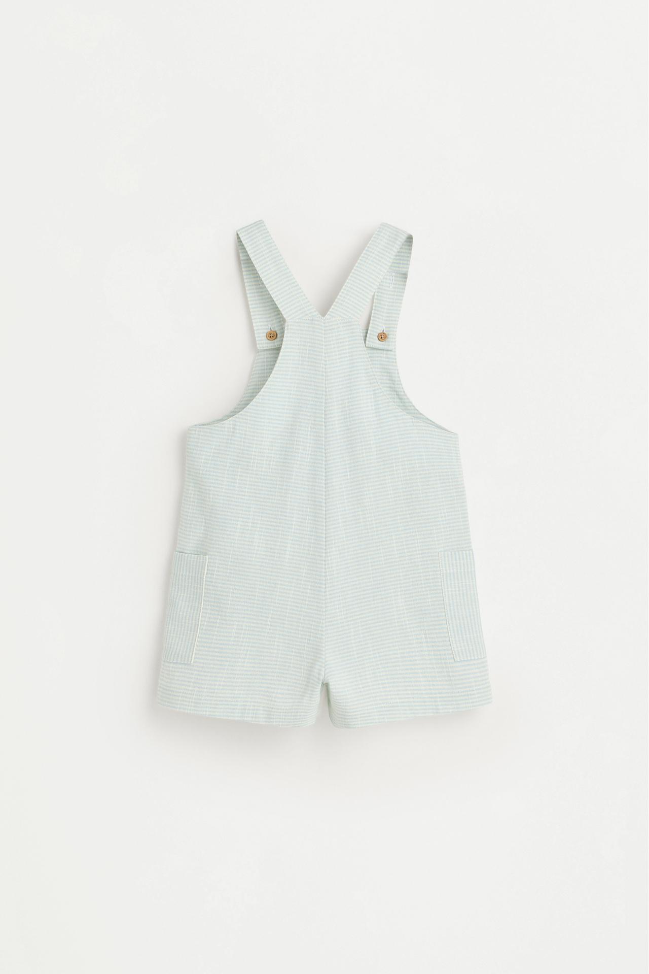 Striped short dungarees — PASTEL BLUE