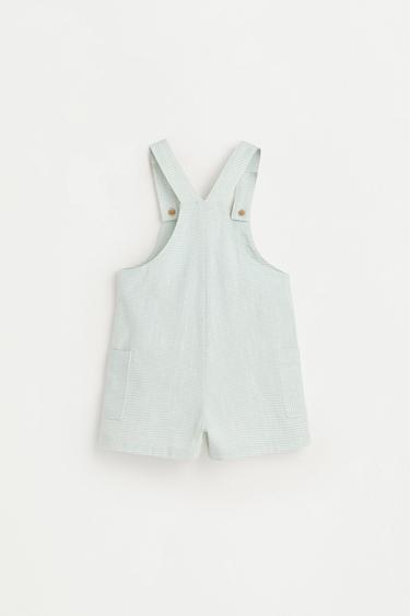Striped short dungarees — PASTEL BLUE 2