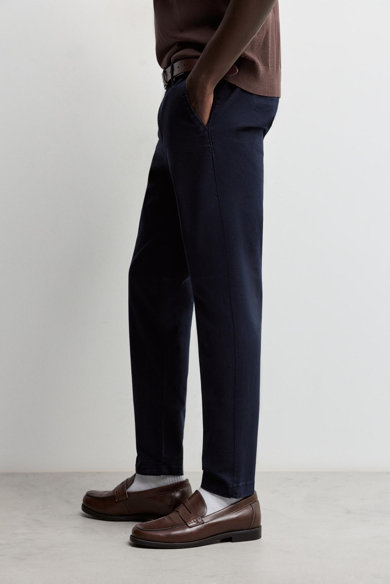 Skinny fit chino trousers — DARK BLUE