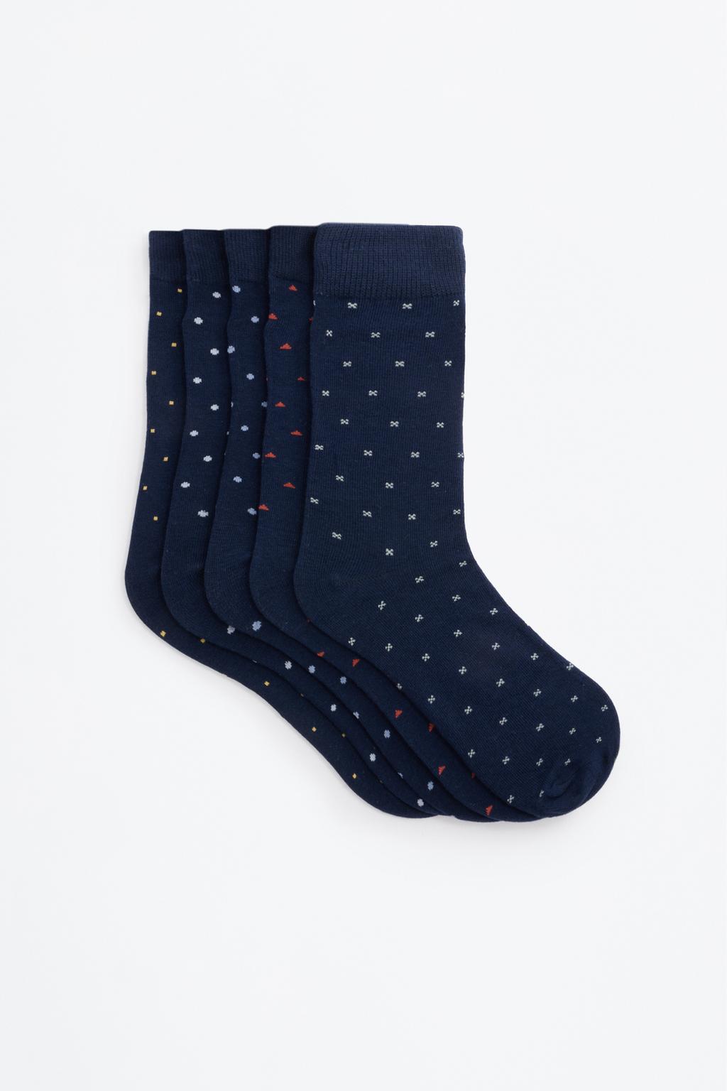 Pack of 5 printed long socks