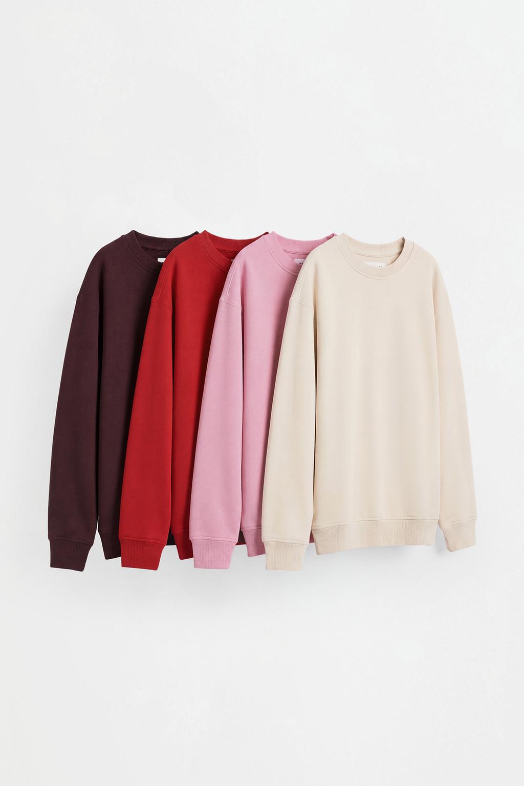 Pack of 4 plain plush sweatshirts