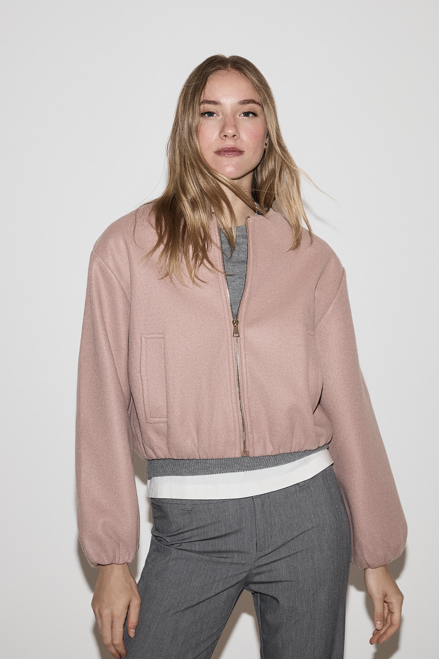 Felt bomber jacket — DARK PINK