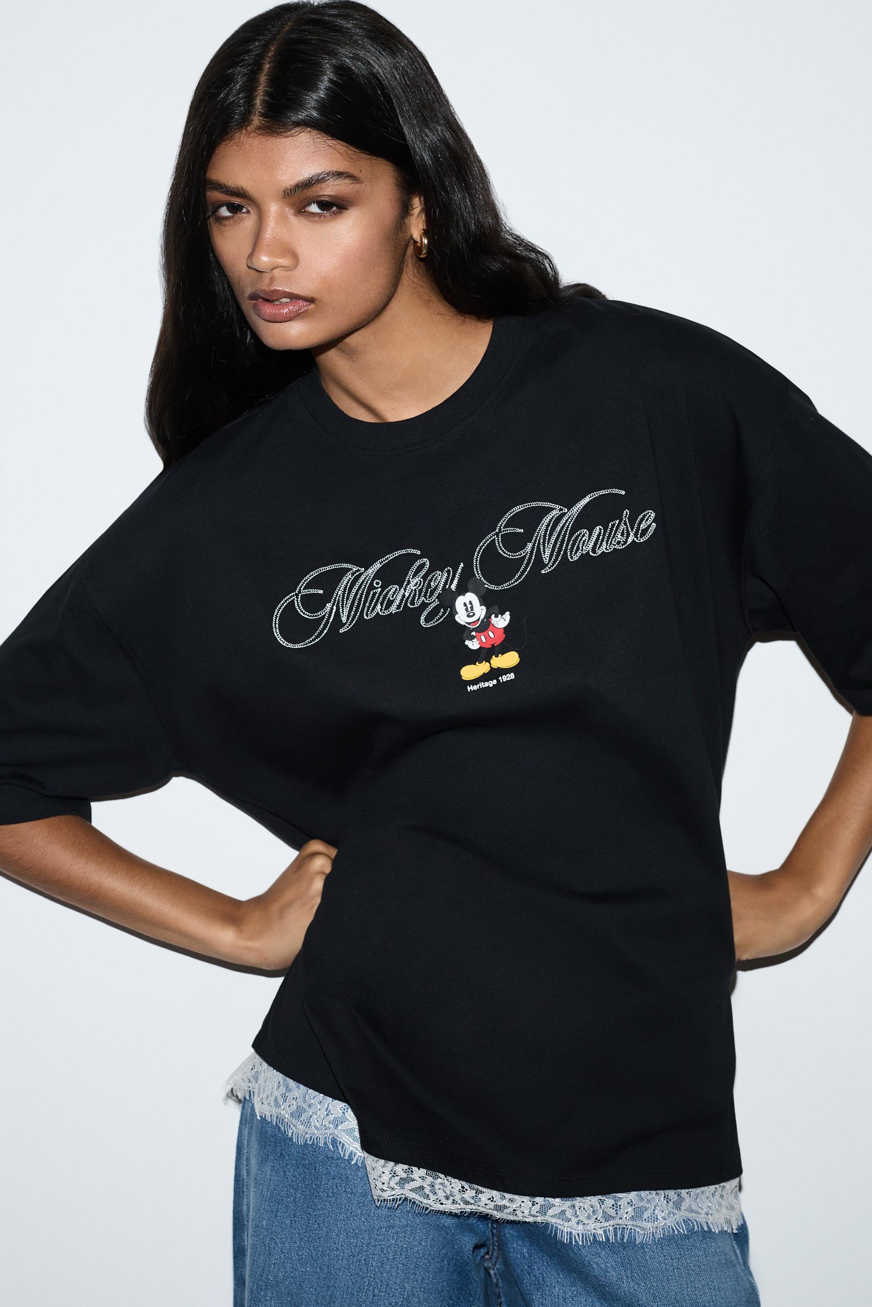 Mickey Mouse ©Disney lace T-shirt — BLACK