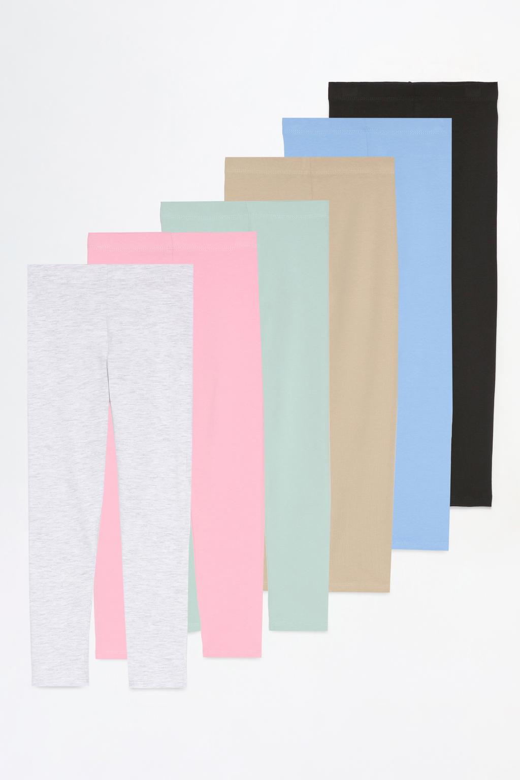 6-pack of long plain leggings