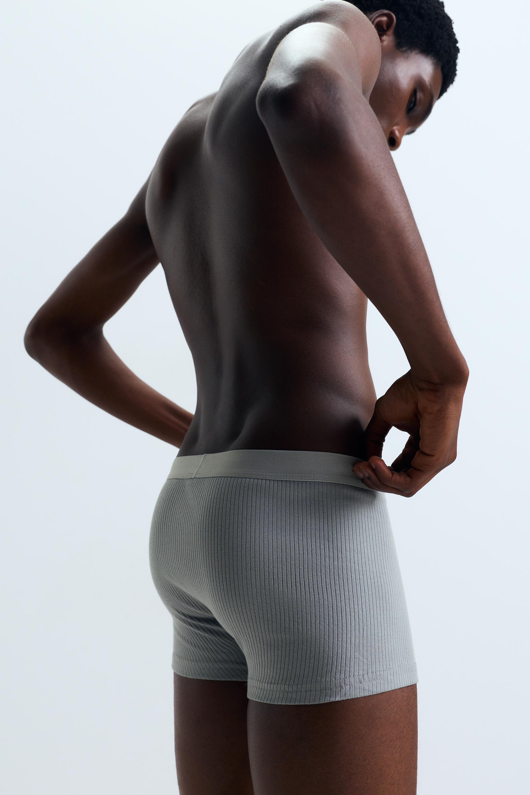 Ribbed boxers (Pack 3) — BLUE