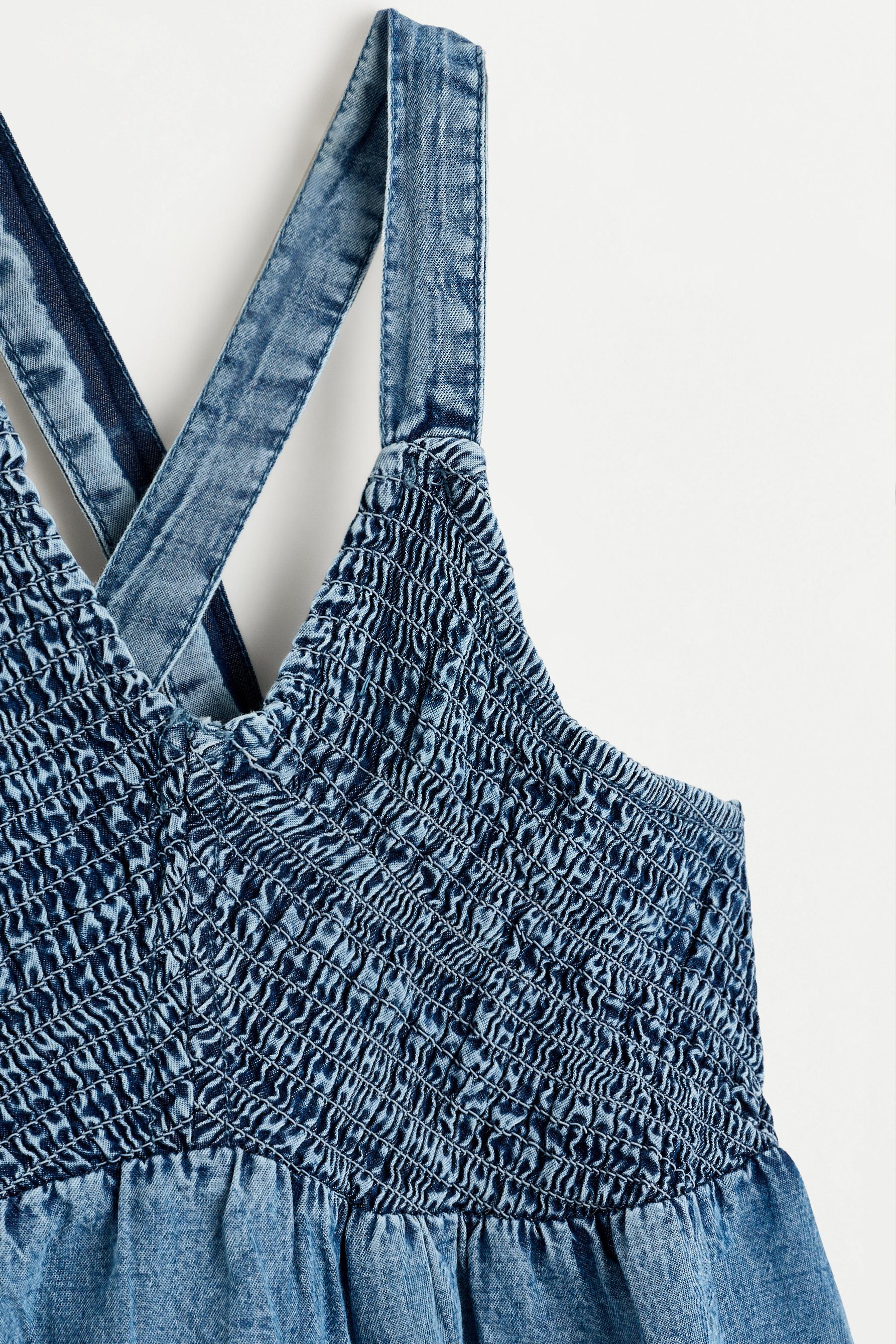 Denim strappy dress — PALE BLUE