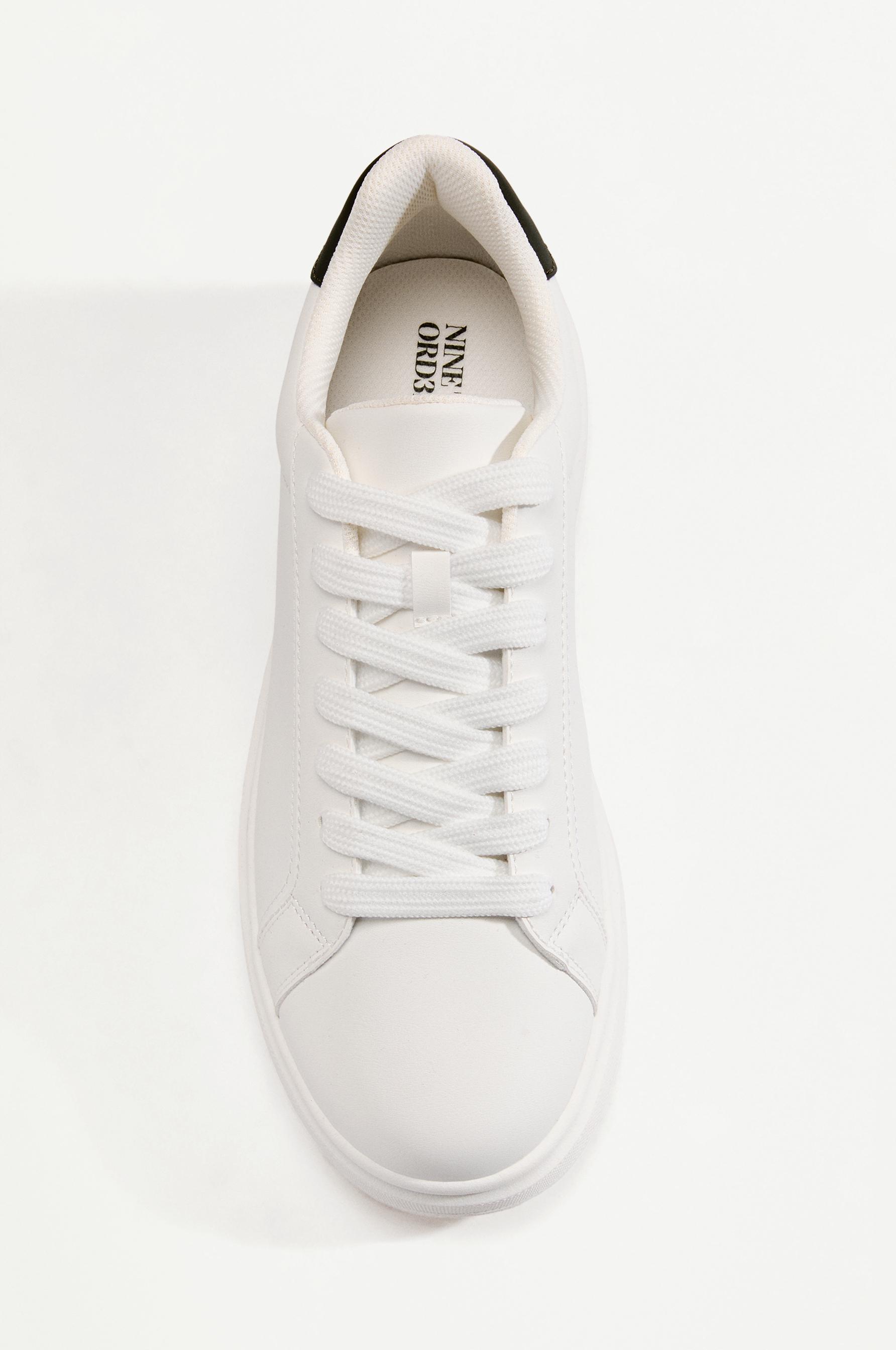 Contrast heel sneaker — WHITE