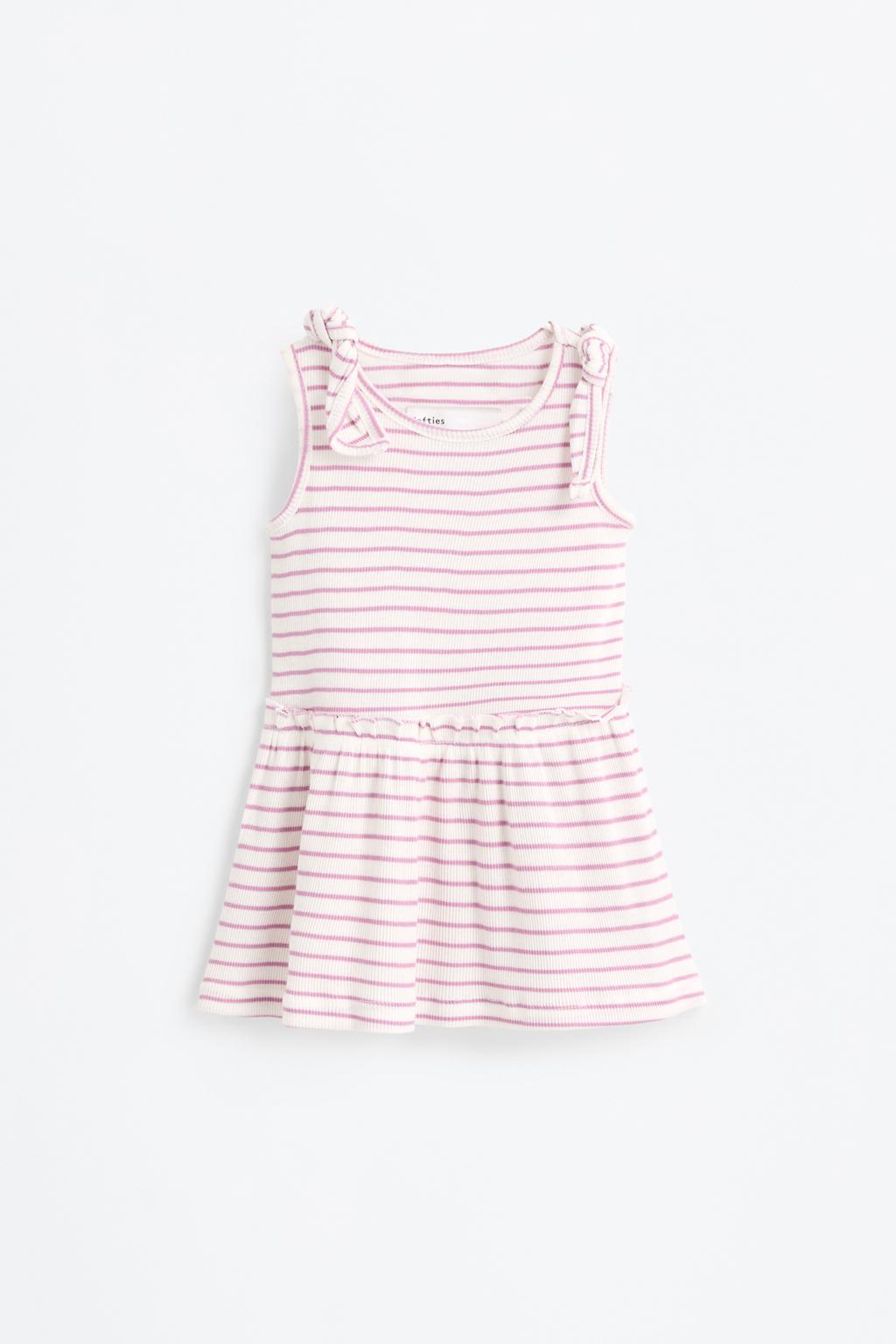 Vestido canalé lazos