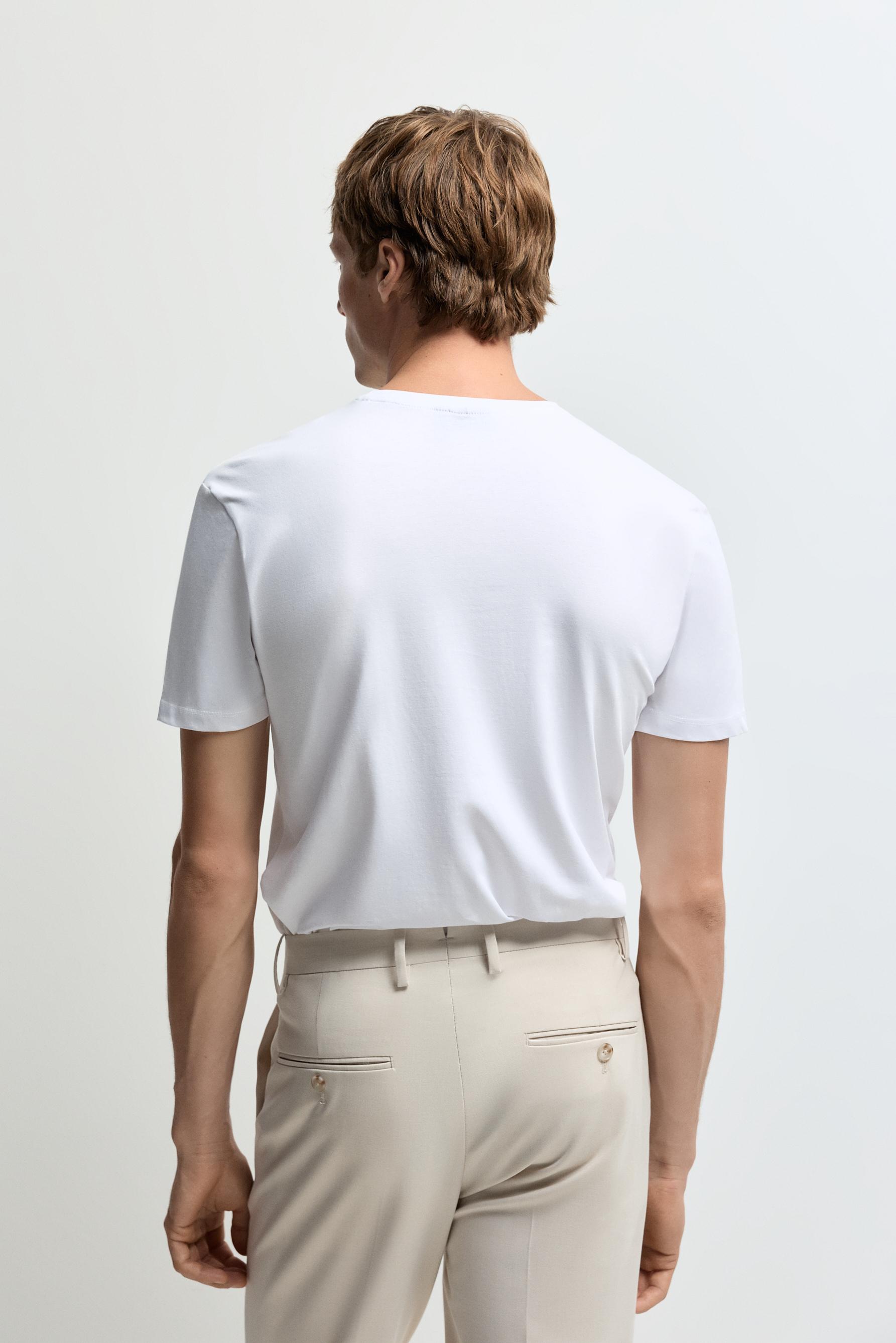 Soft slim fit T-shirt — WHITE