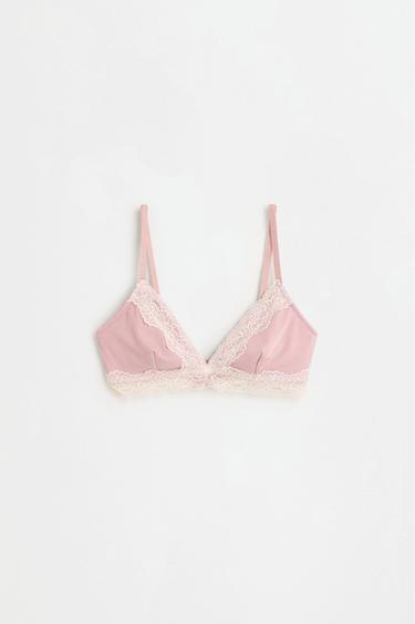 Lace triangle bra (2-pack) — PASTEL PINK 7