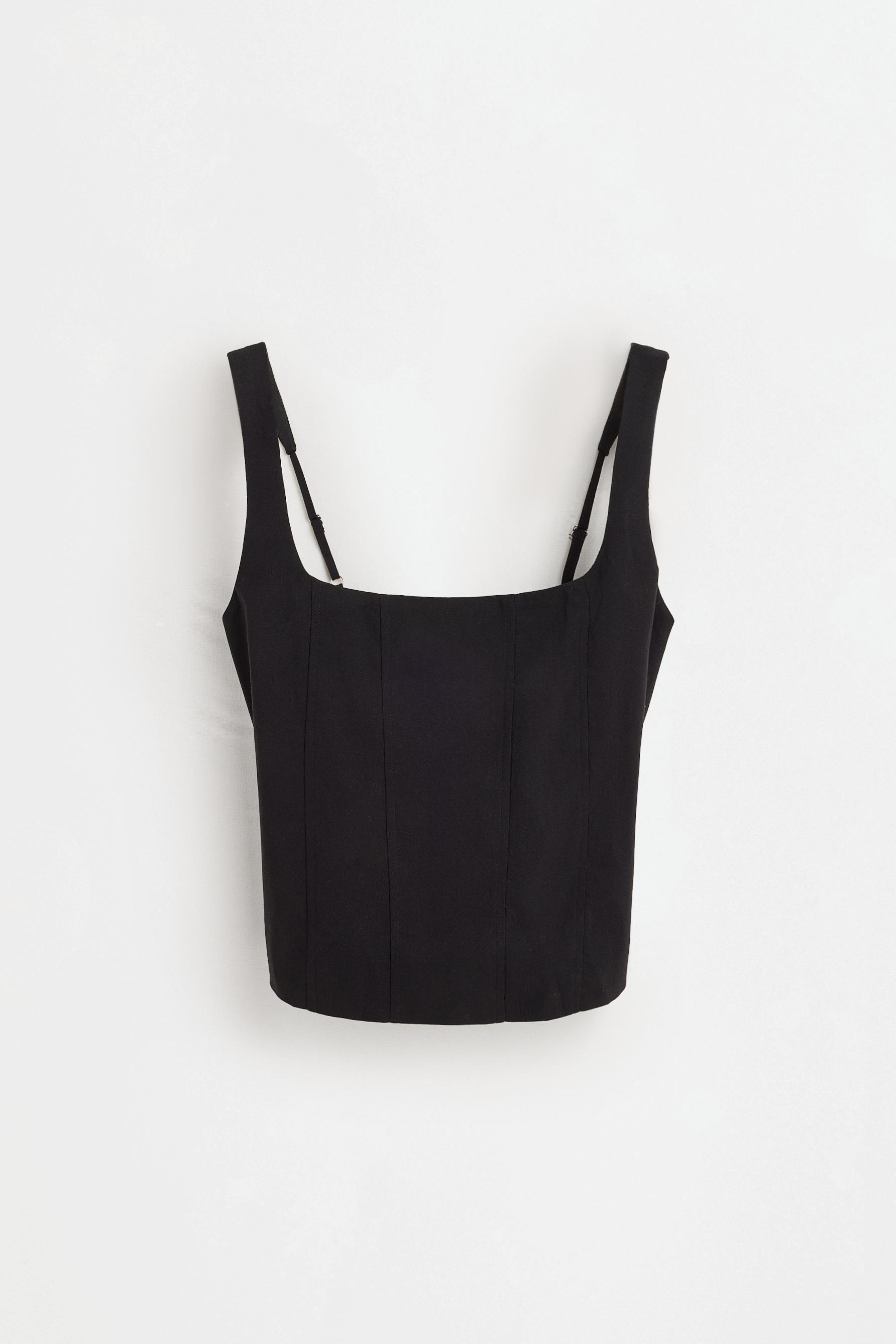 Structured top — BLACK
