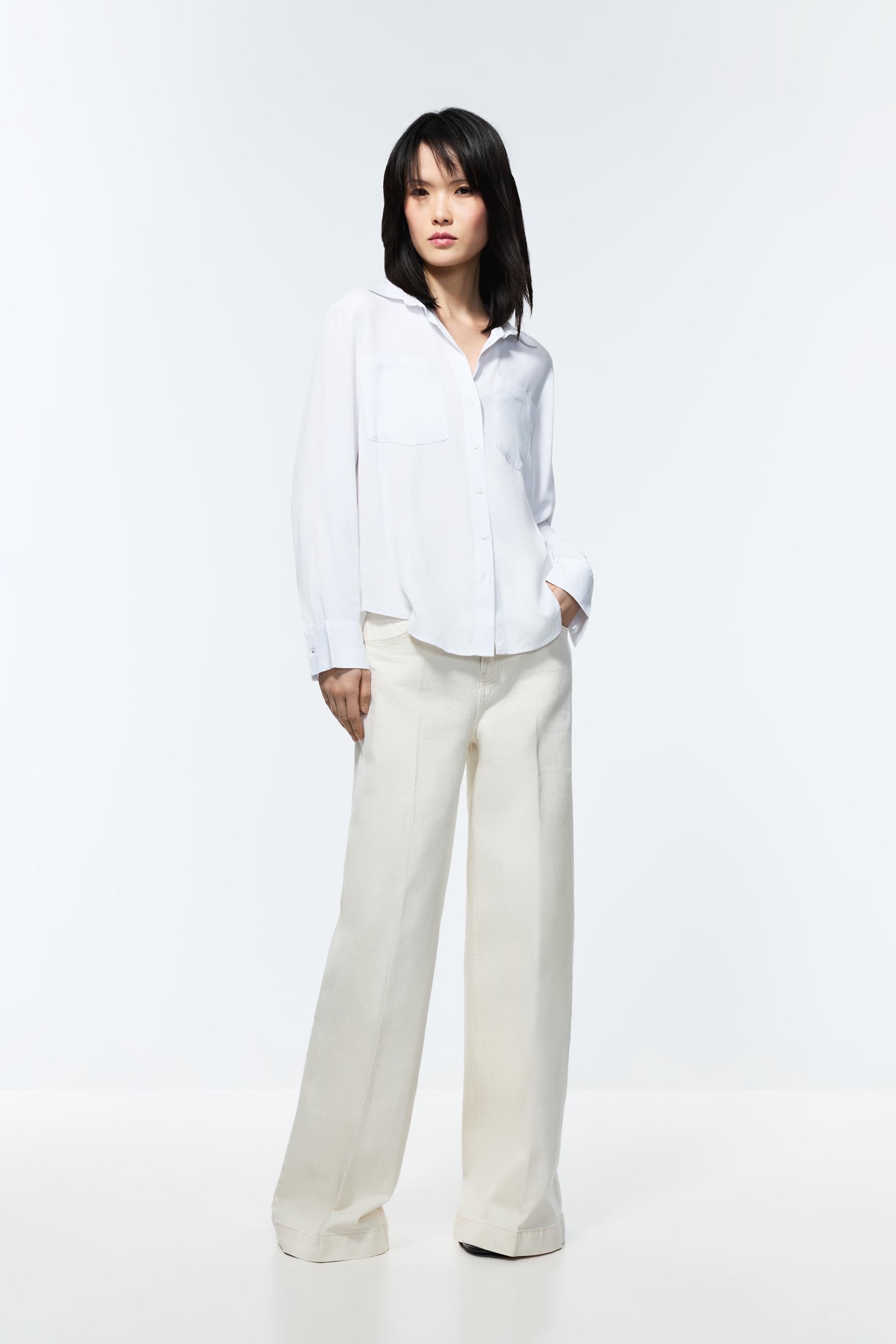 Basic henley shirt — WHITE