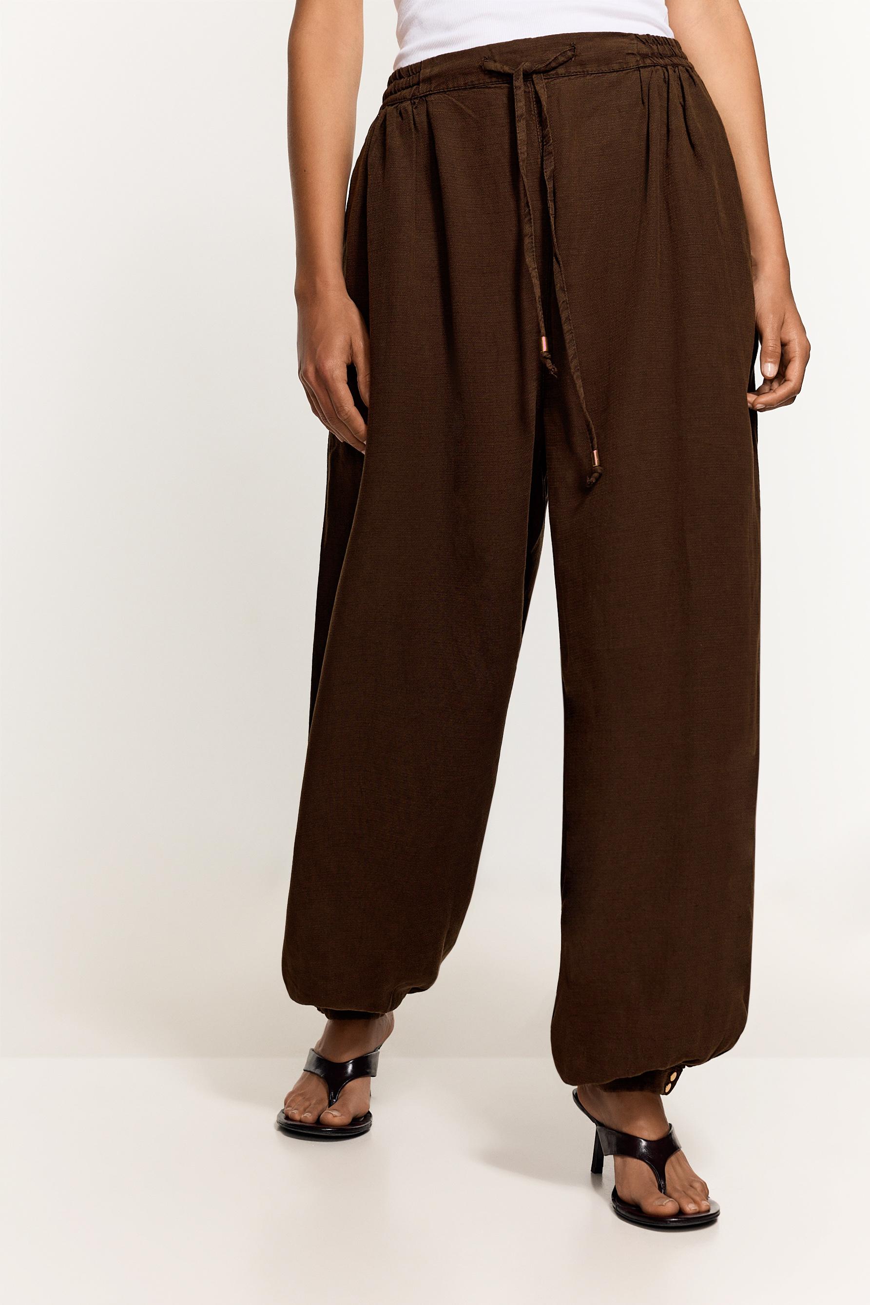 Lightweight sarouel jeans — BROWN MARL