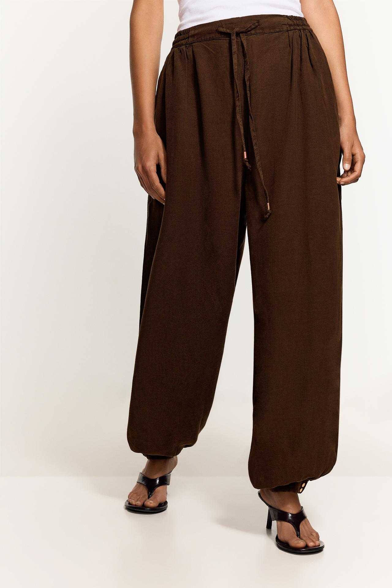 Lightweight sarouel jeans — BROWN MARL