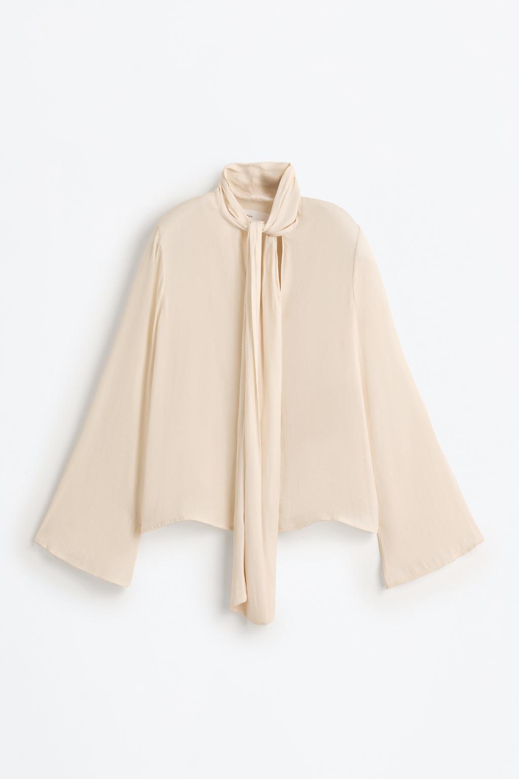 Satin shirt with tie detail