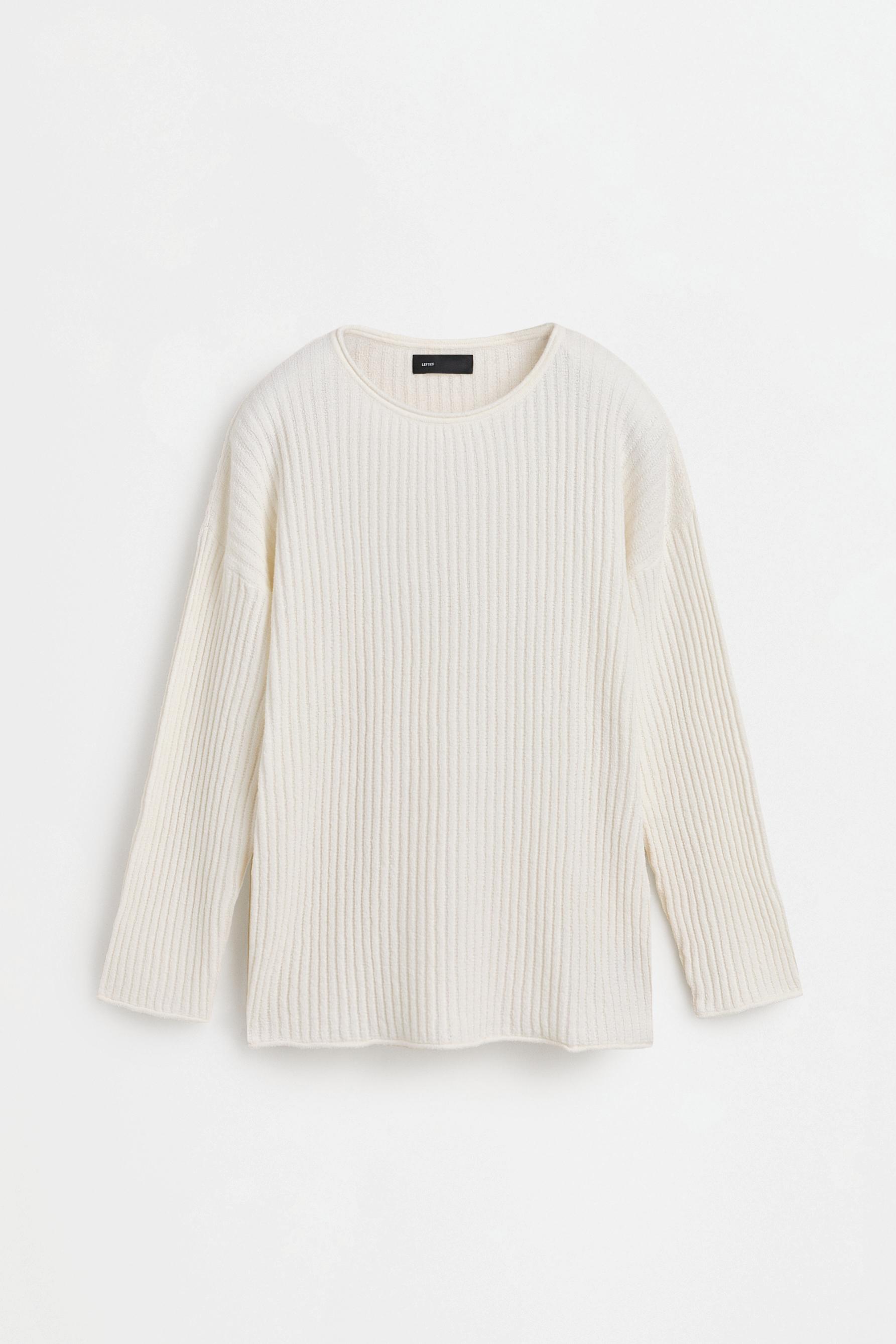 Ribbed knit T-shirt — OFF WHITE