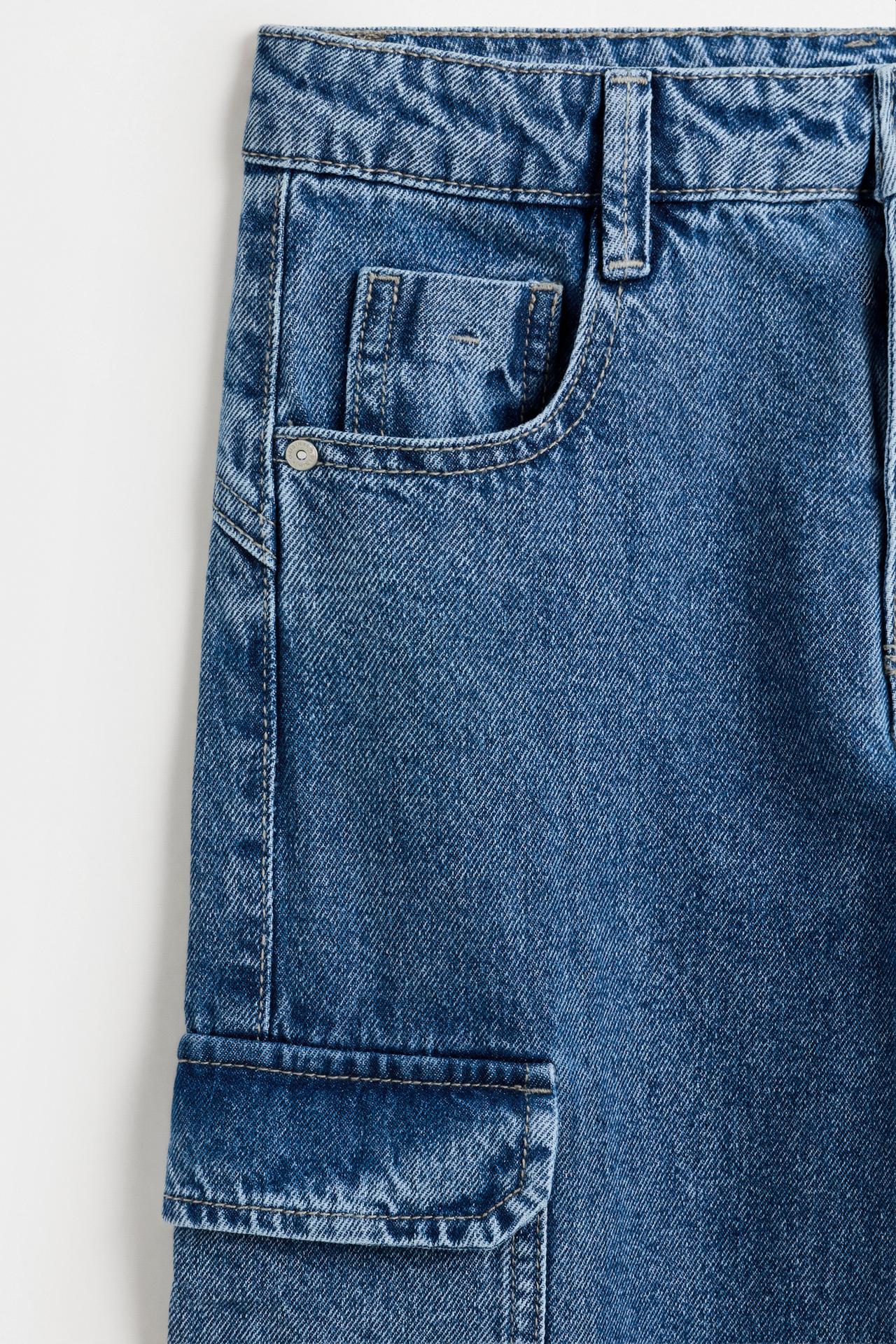 Wide-leg cargo jeans — BLUE