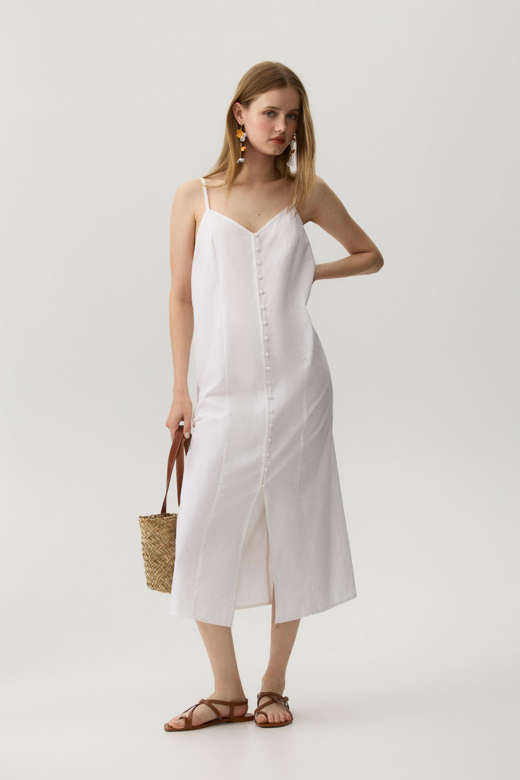 Vestido midi botones