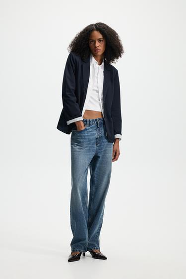 Striped cuff blazer — DARK NAVY 2