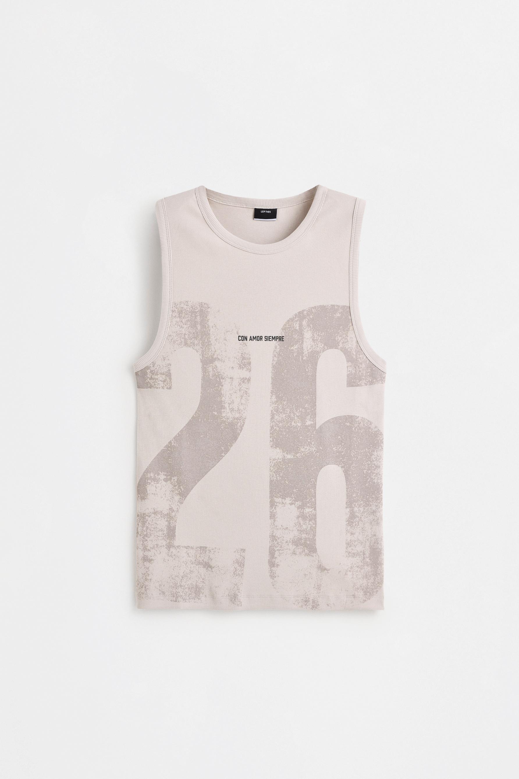 Text print vest top — STEEL