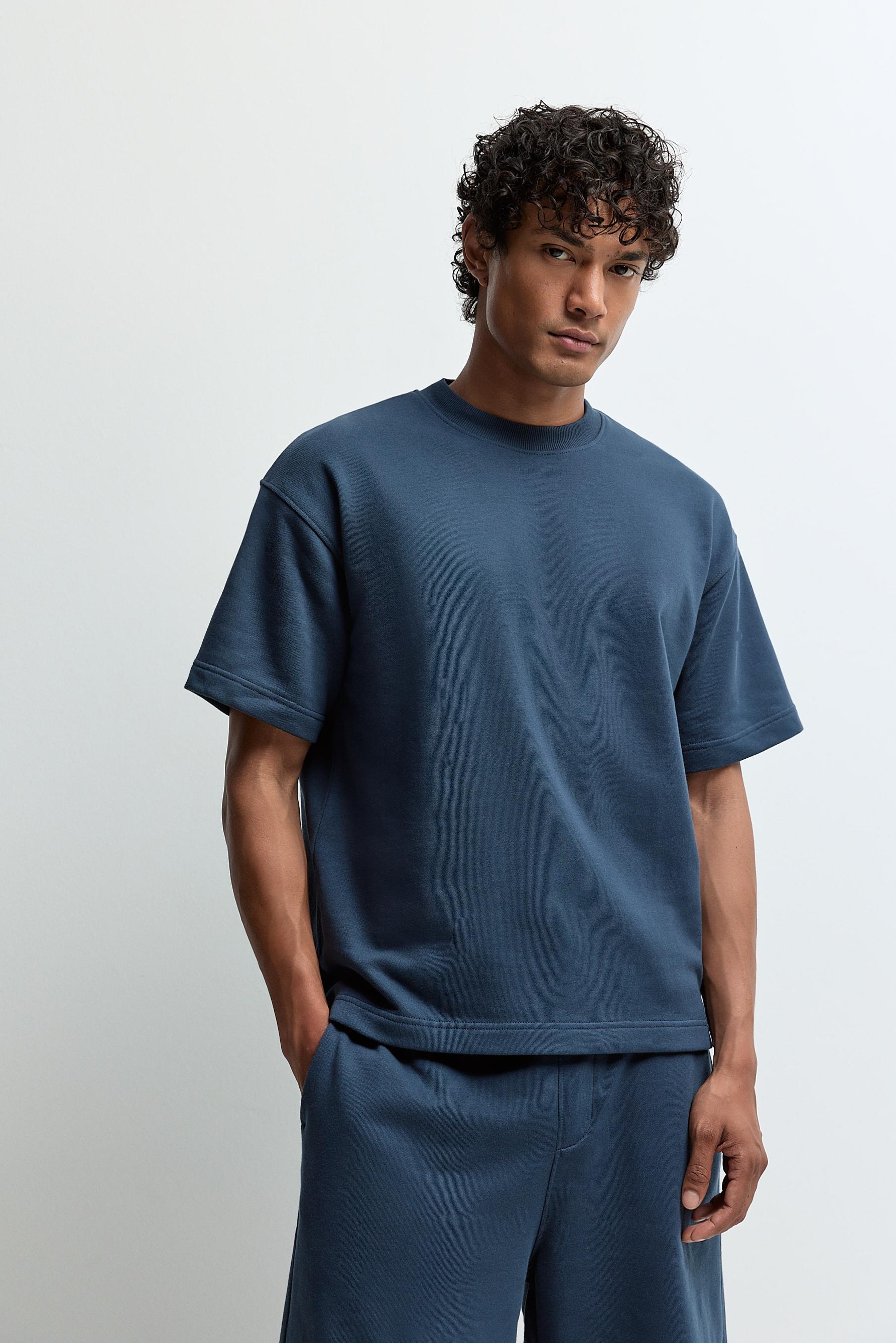 Short sleeve sweatshirt — DARK BLUE