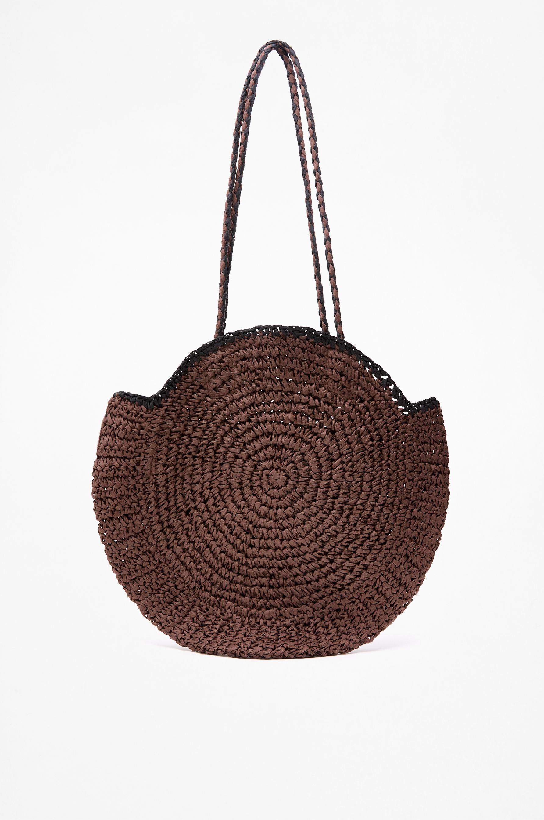 Bolso shopper redondo efecto natural